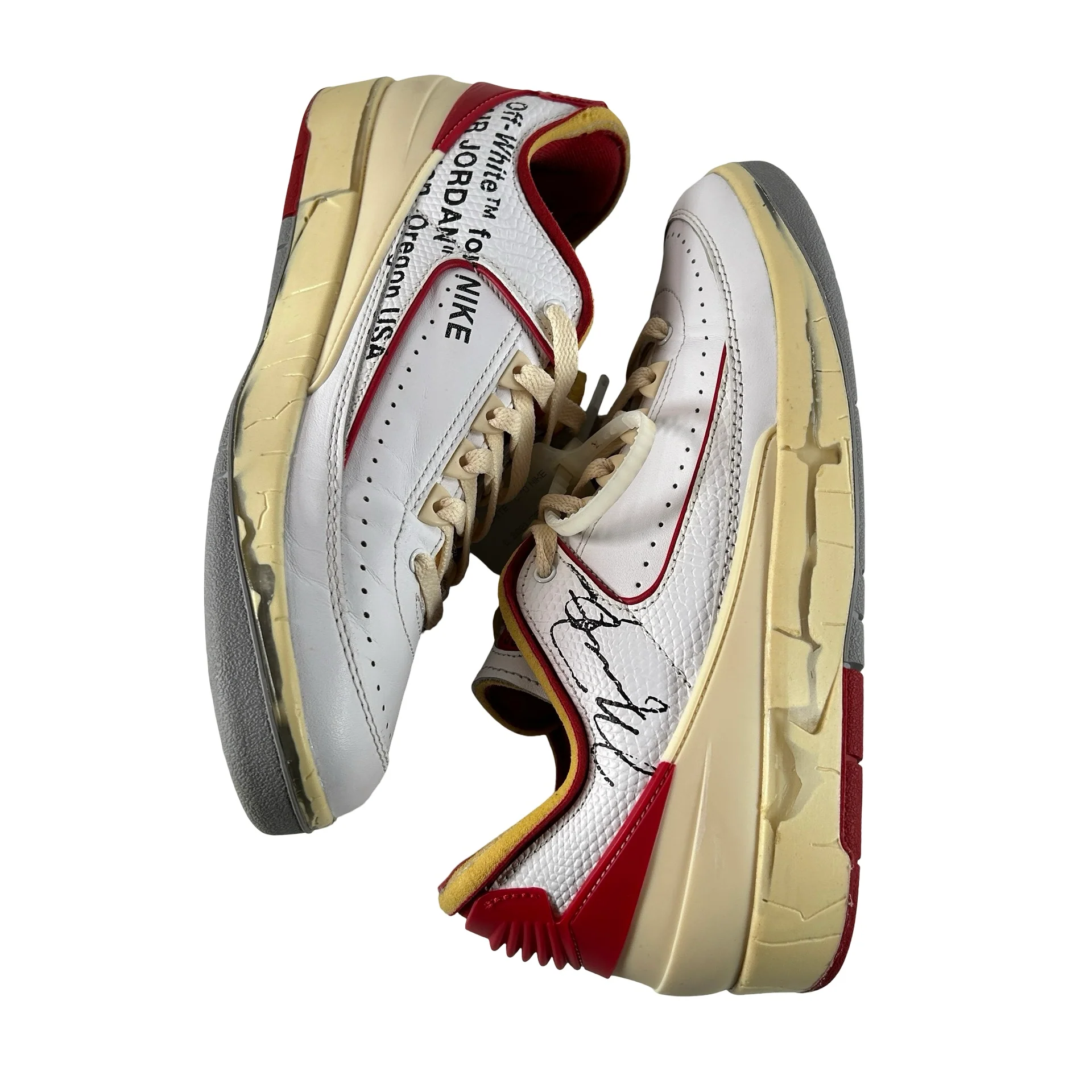 DJ4375 106 Jordan 2 Retro Low SP Off-White White Red [USED] - 9 M (Used2) (No Box2) - Image 5