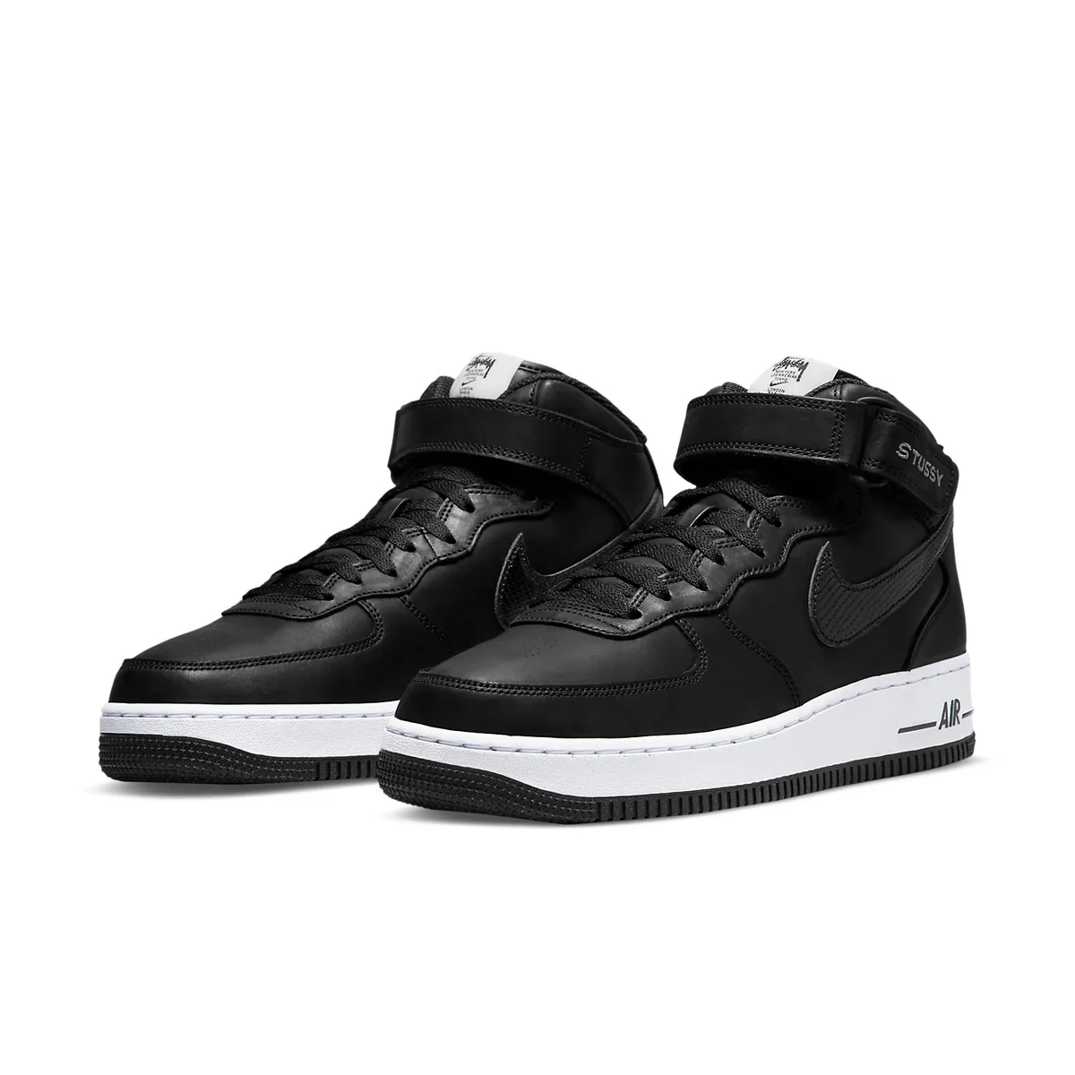 DJ7840 001 Nike Air Force 1 Mid Stussy Black White - Image 3