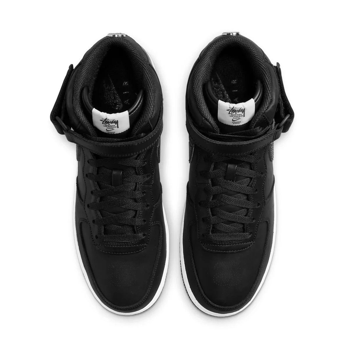 DJ7840 001 Nike Air Force 1 Mid Stussy Black White - Image 4