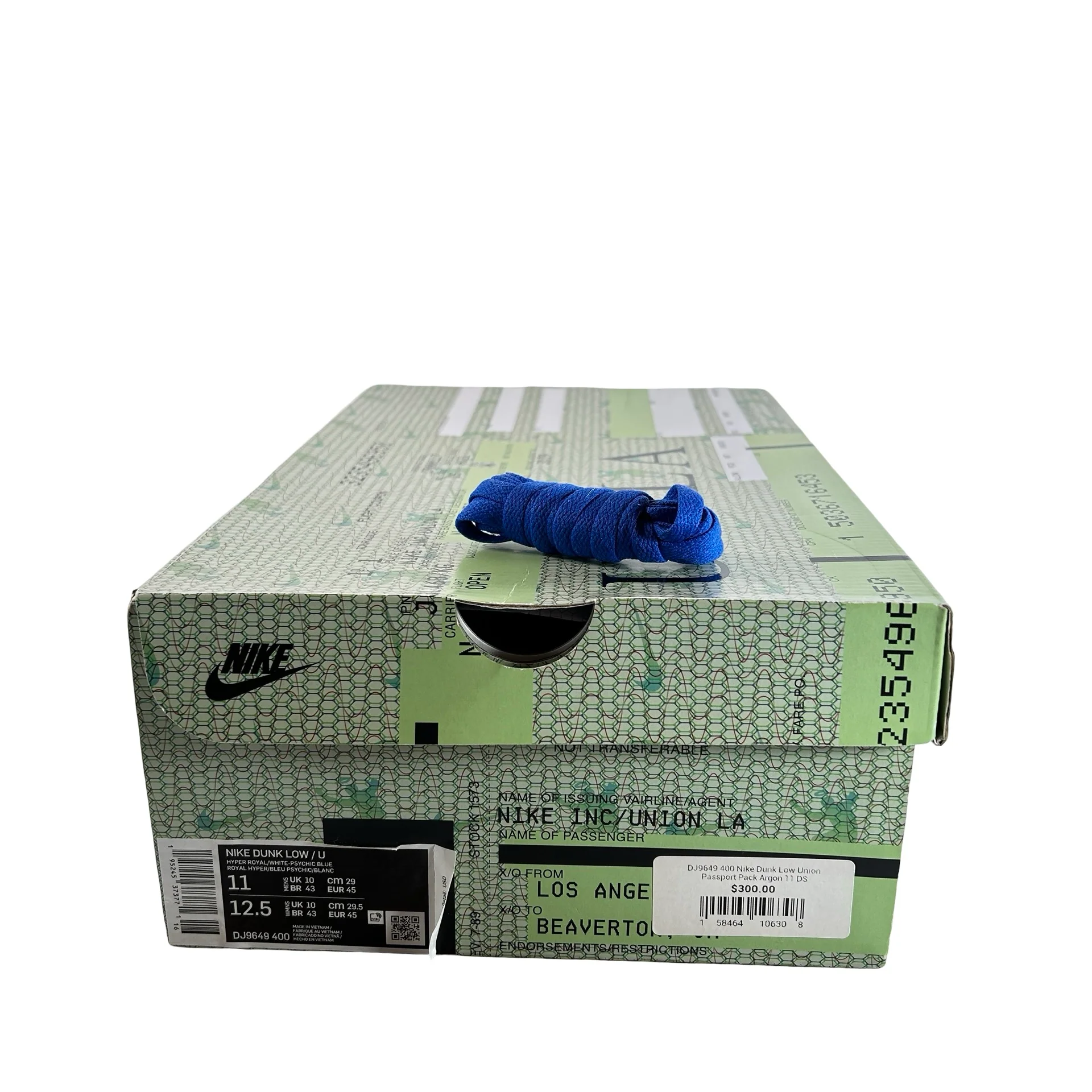 DJ9649 400 Nike Dunk Low Union Passport Pack Argon [USED] - 11 M (Used) - Image 7