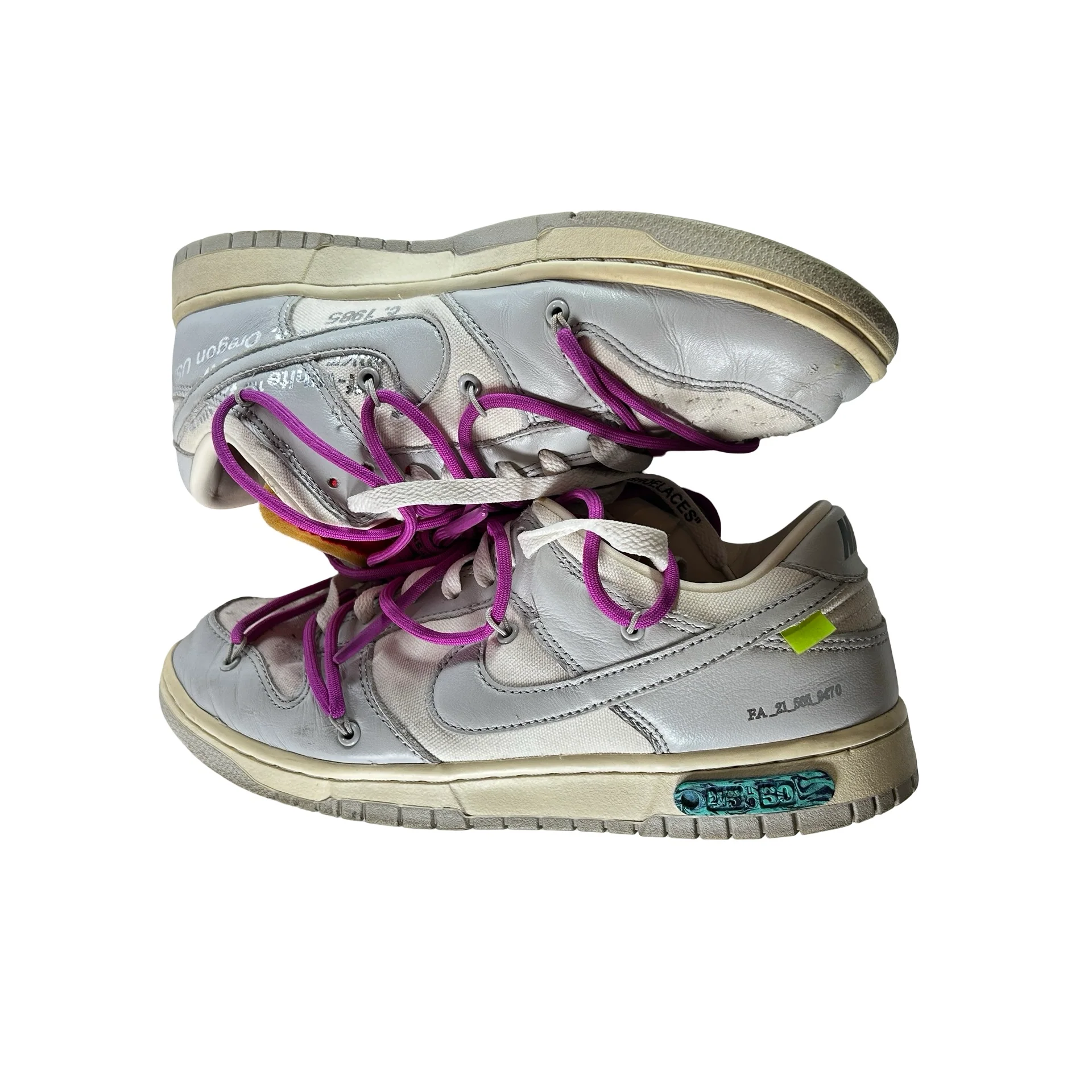 DM1602 101 Nike Dunk Low Off-White Lot 45 [USED] - 9 M (Used) (No Box) - Image 5