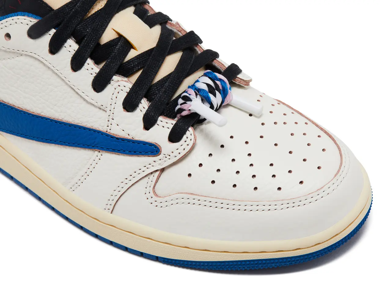 DM7866 104 Air Jordan 1 Retro Low OG SP Fragment x Travis Scott Sail Military Blue - Image 7