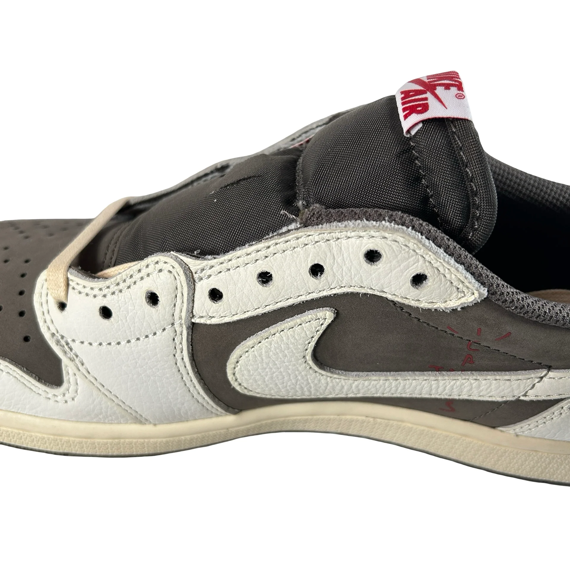 DM7866 162 Jordan 1 Retro Low OG SP Travis Scott Reverse Mocha [CONDITIONAL] - 9 M (Yellowing along stitching) (No Box) - Image 6