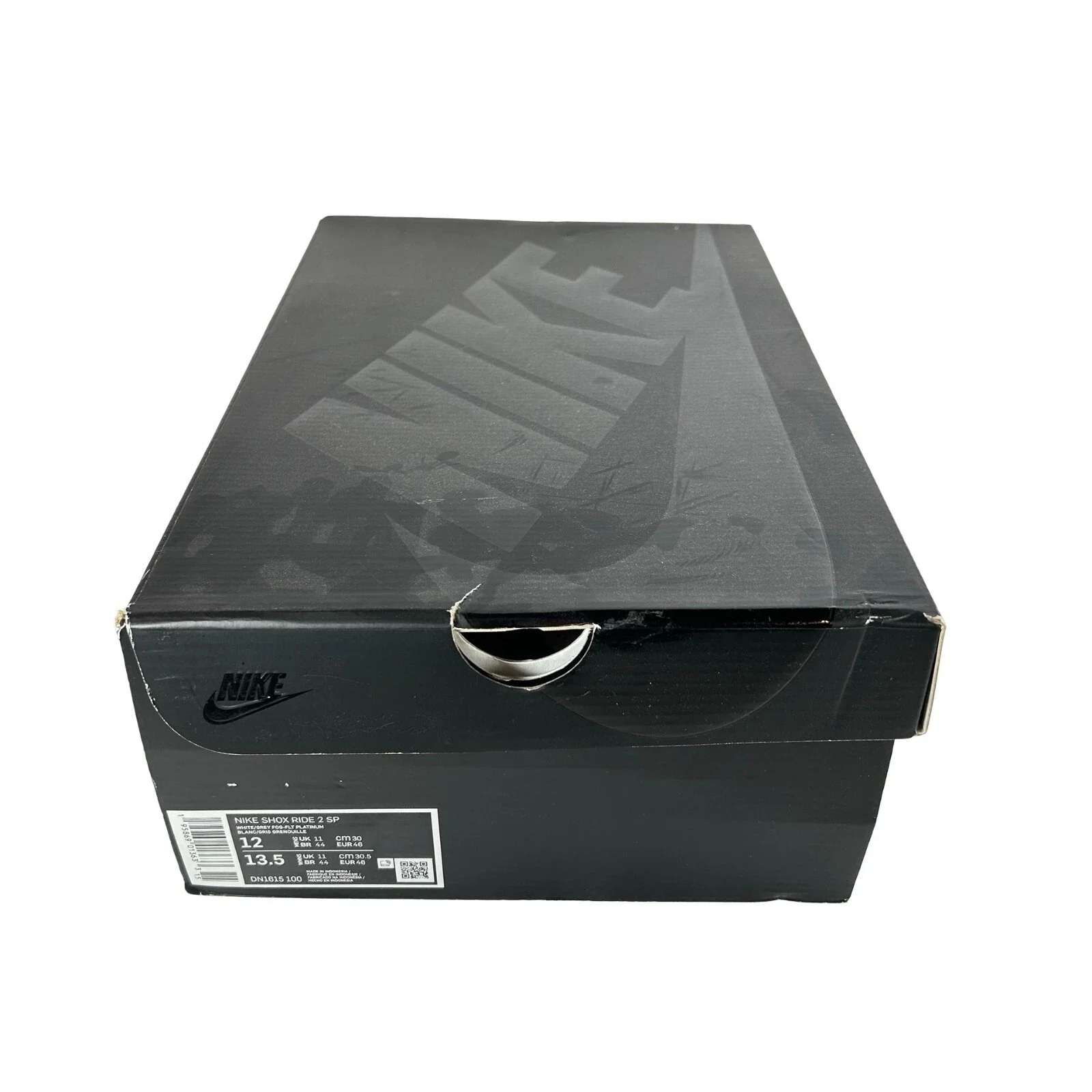 DN1615 100 Nike Shox Ride 2 SP Supreme White - 12 M (Left Shoe Yellowing) (Damaged Box) - Image 7