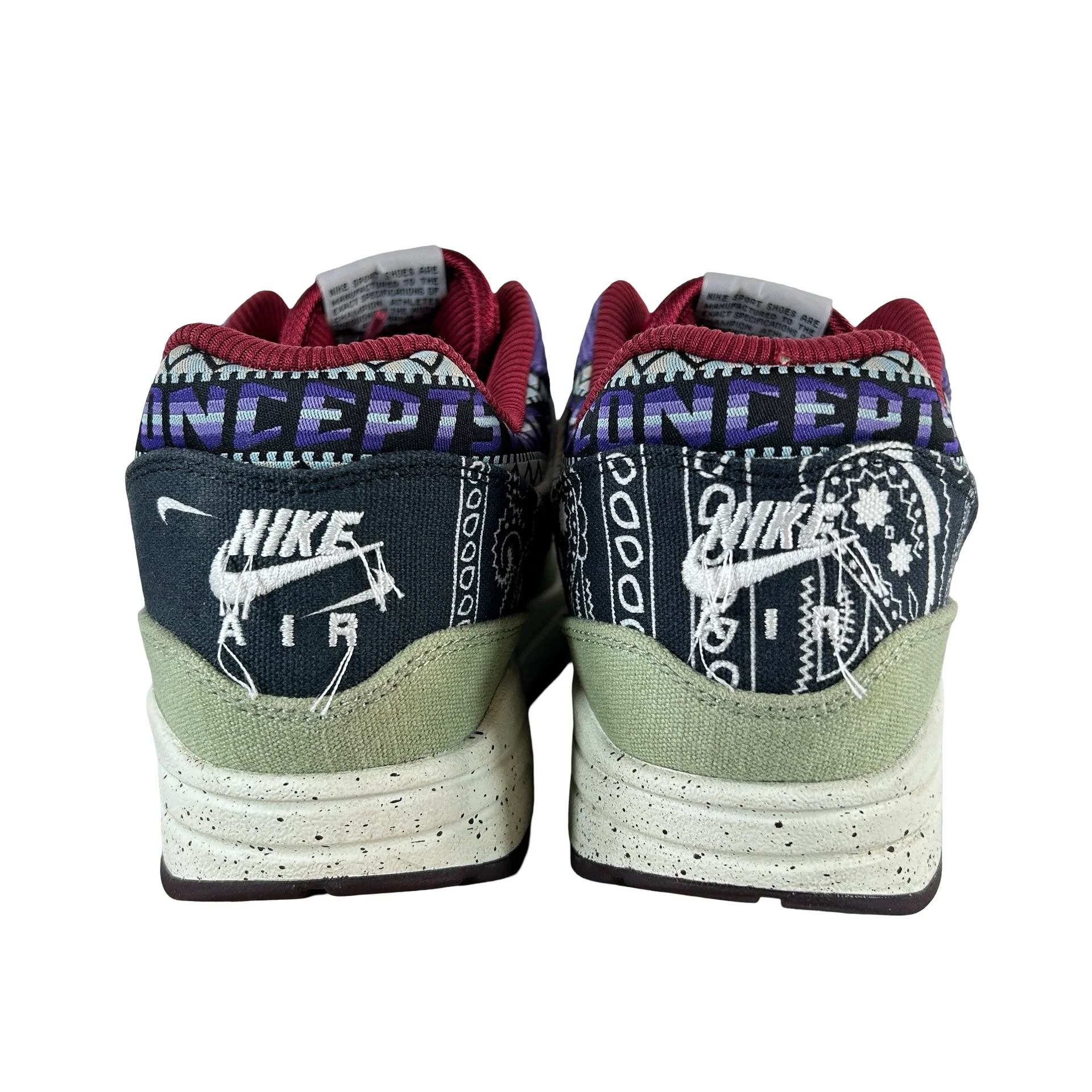 DN1803 300 Nike Air Max 1 Concepts Denim Olive Canvas [USED] - 10 M (Used2) - Image 3