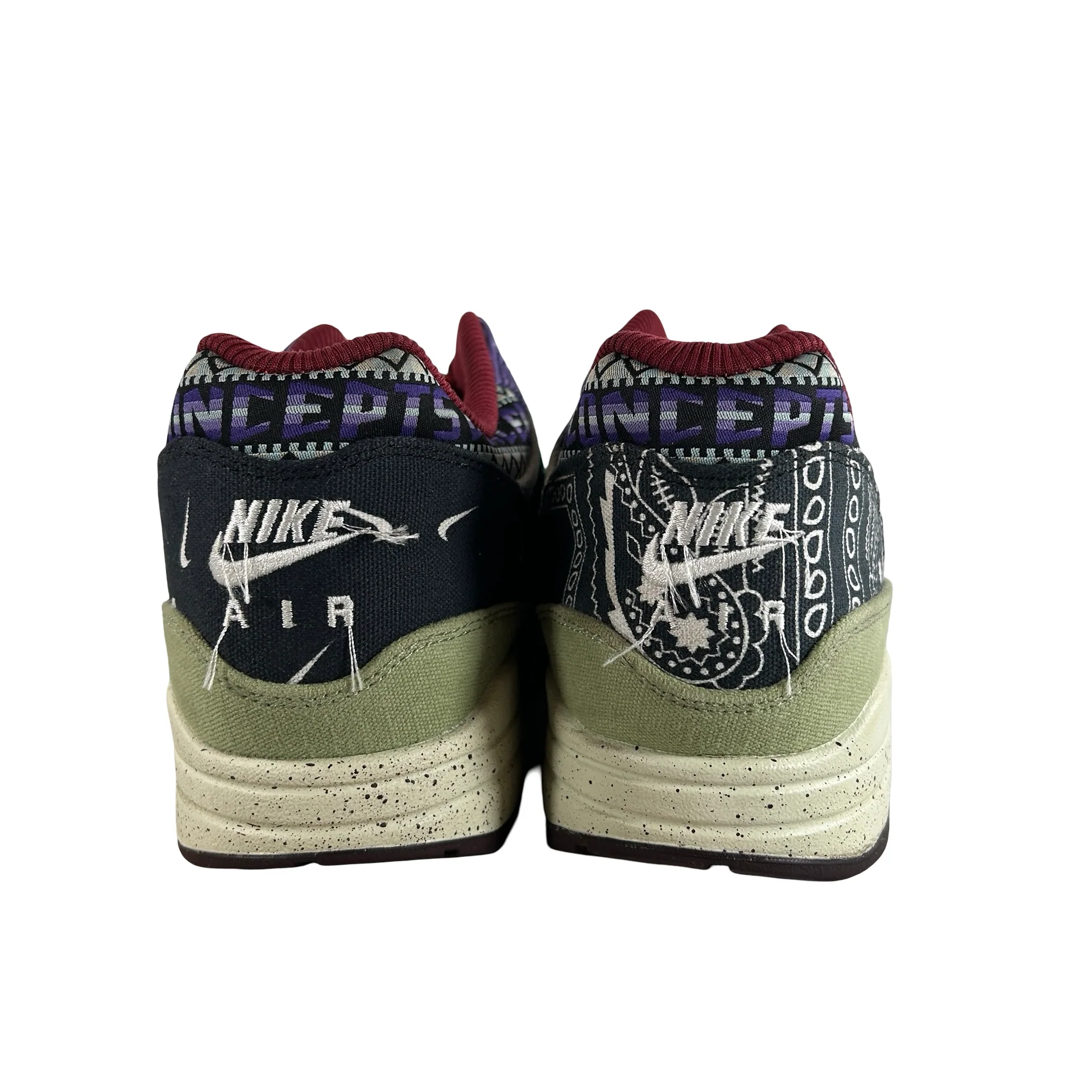 DN1803 300 Nike Air Max 1 Concepts Denim Olive Canvas [USED] - 14 M (Used2) - Image 3