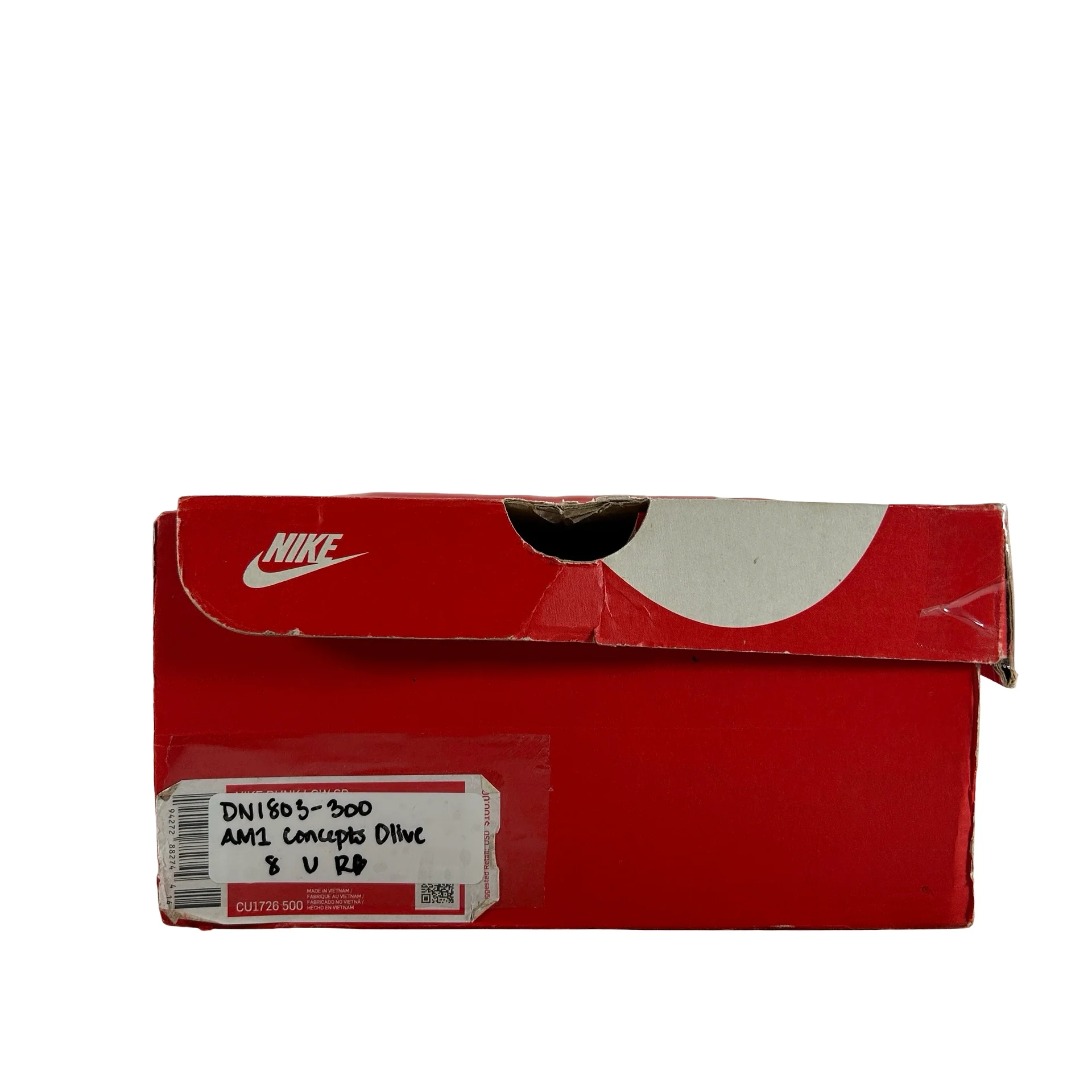 DN1803 300 Nike Air Max 1 Concepts Denim Olive Canvas [USED] - 8 M (Used) (Replace Box) - Image 7