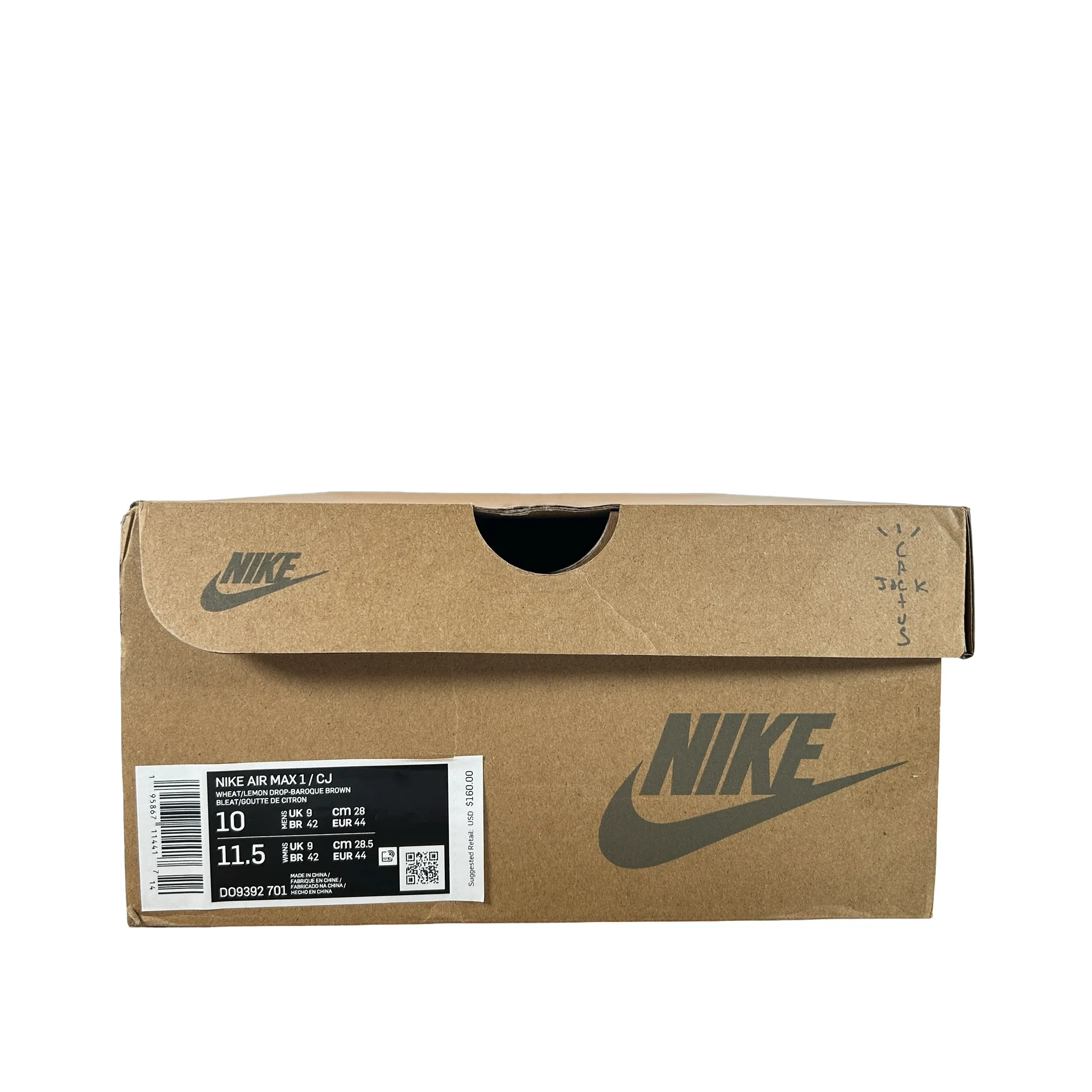 DO9392 701 Nike Air Max 1 Travis Scott Cactus Jack Wheat Lemon Drop [USED] - 10 M (Used) - Image 7