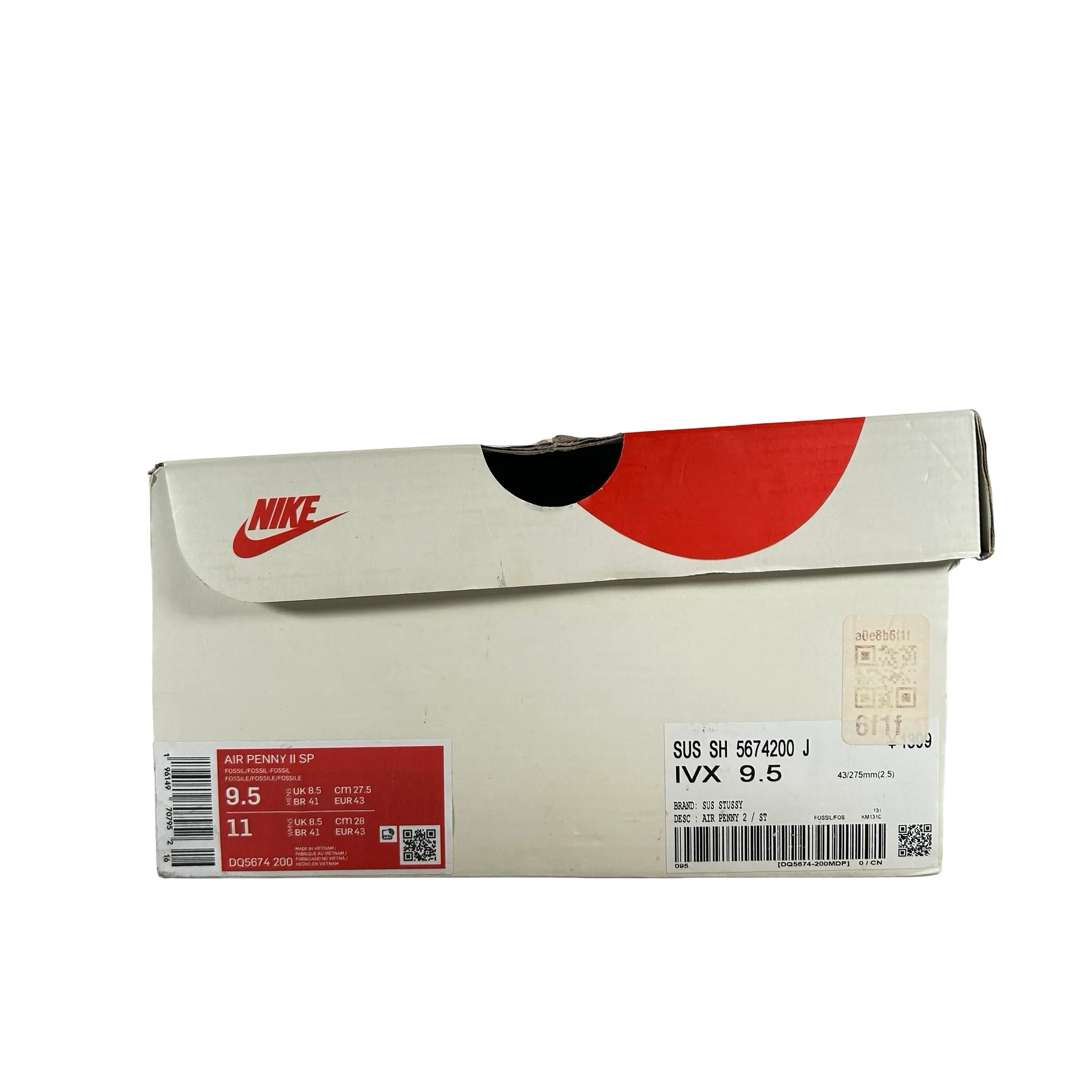 DQ5674 200 Nike Air Penny 2 Stussy Fossil [USED] - 9.5 M (Used) - Image 7