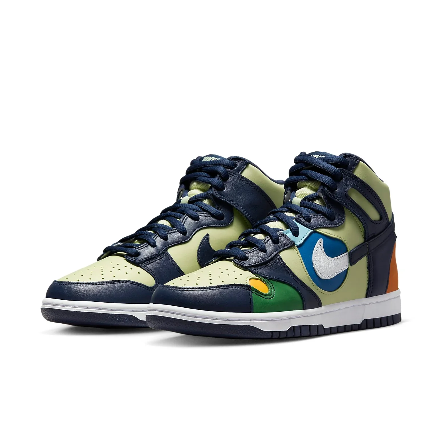 DQ7575 300 Nike Dunk High See Through Pistachio Midnight Navy (Women's) - Image 3