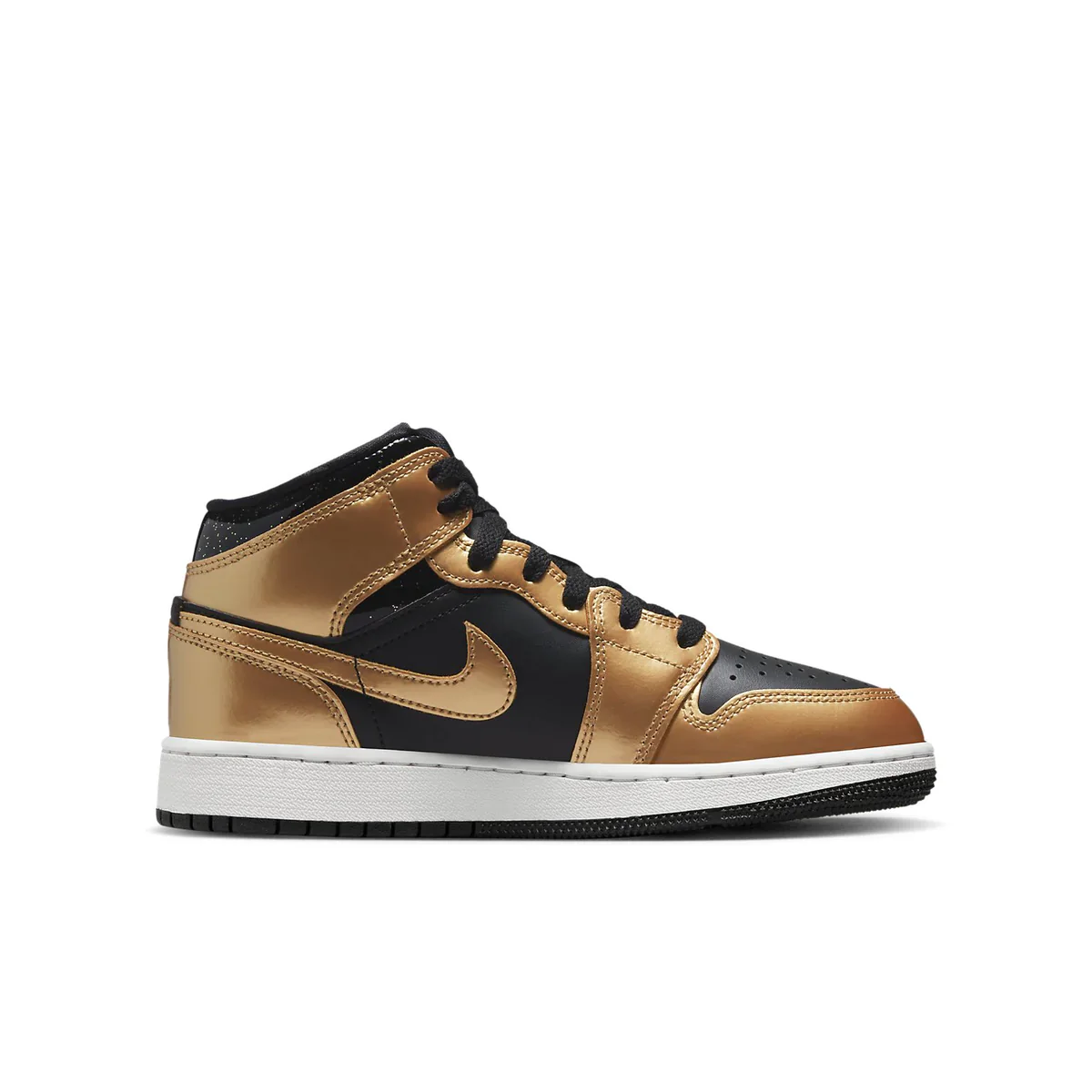 DR6967 071 Air Jordan 1 Mid SE Metallic Gold Black (GS) - Image 2