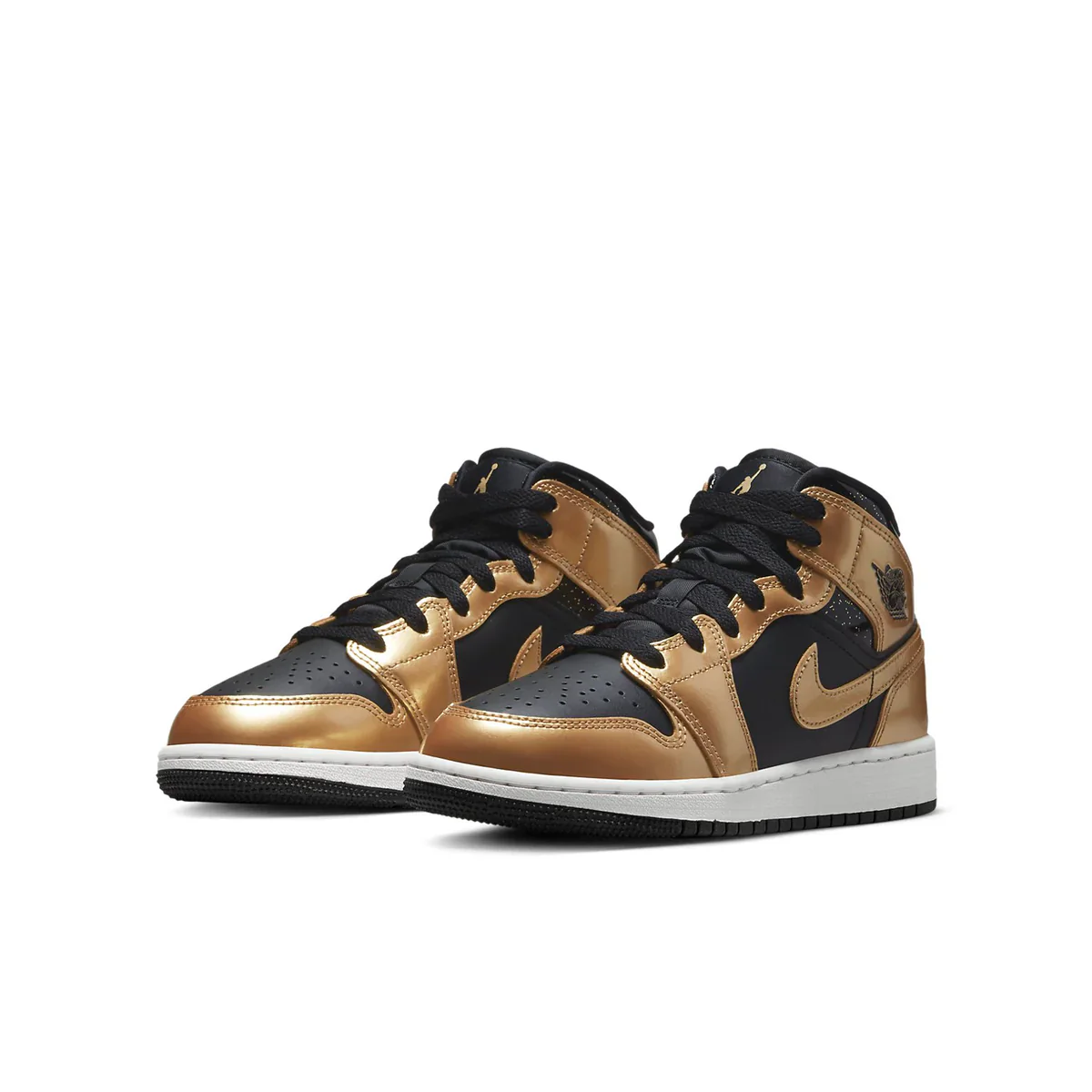 DR6967 071 Air Jordan 1 Mid SE Metallic Gold Black (GS) - Image 3