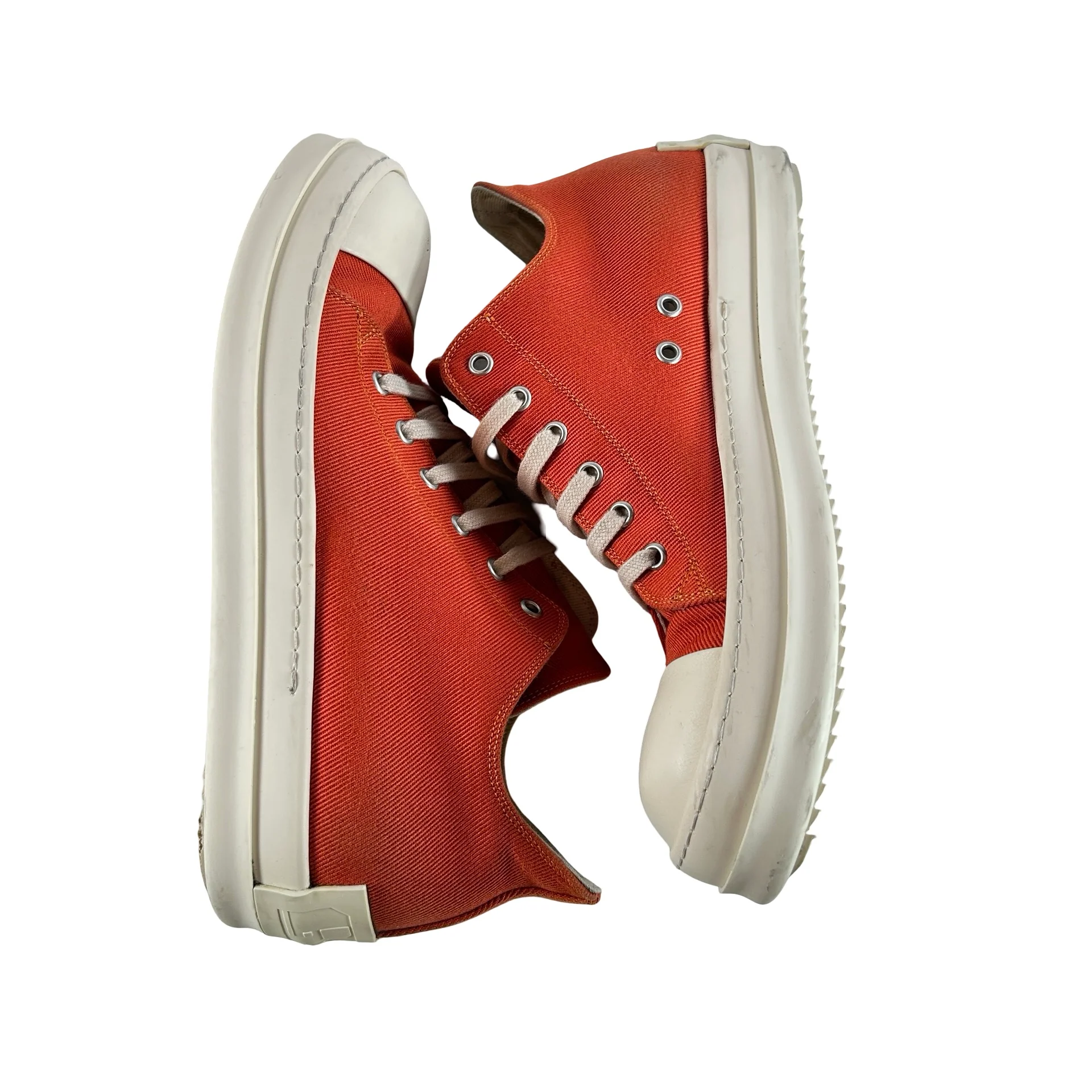 DU01B7802 DMEH1 Rick Owens DRKSHDW Fogachine Cotton Megalace Low 'Orange Milk' [USED] - 42 (Used) - Image 4