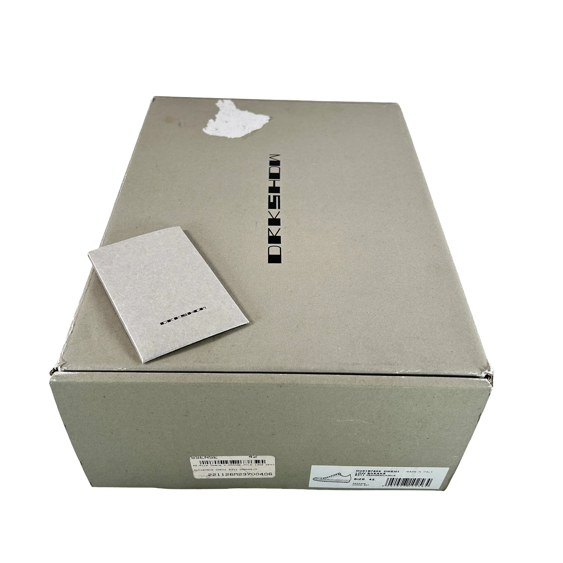DU01B7802 DMEH1 Rick Owens DRKSHDW Fogachine Cotton Megalace Low 'Orange Milk' [USED] - 42 (Used) - Image 7