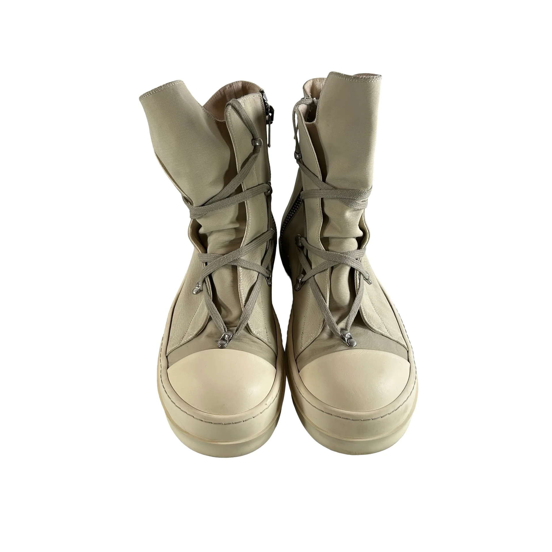 DU02B4805 MU 811 Rick Owens DRKSHDW Strobe Cotton Nylon Hexa High Pearl Milk [USED] - 45 M (Used) - Image 2