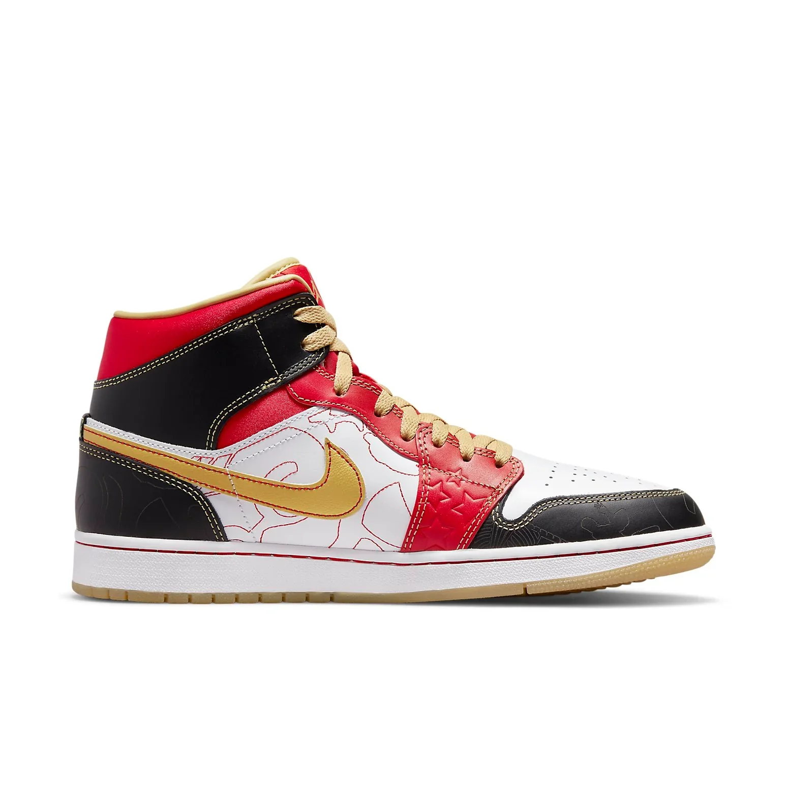 DV0576 176 Air Jordan 1 Mid XQ White Black Sport Red - Image 2