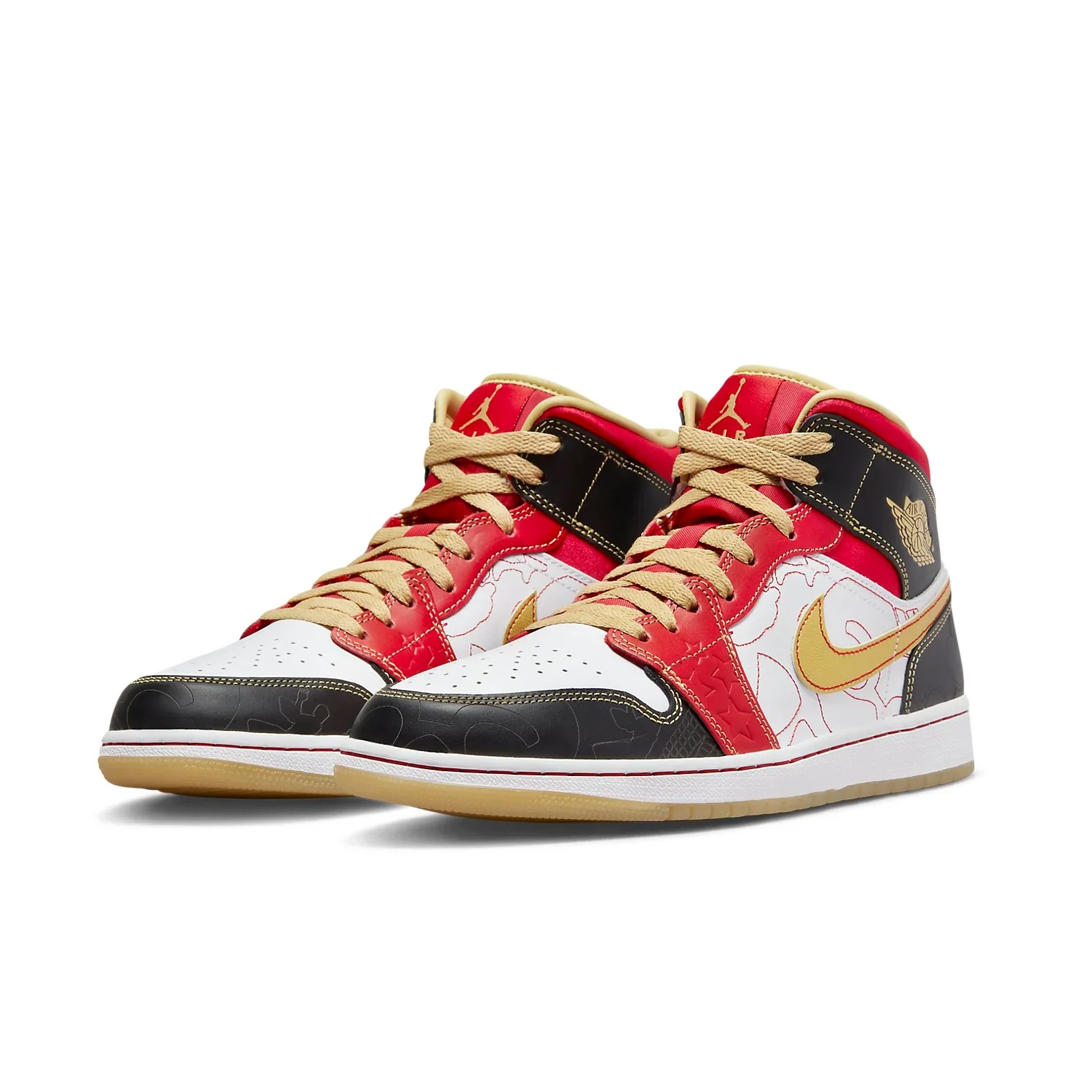DV0576 176 Air Jordan 1 Mid XQ White Black Sport Red - Image 3