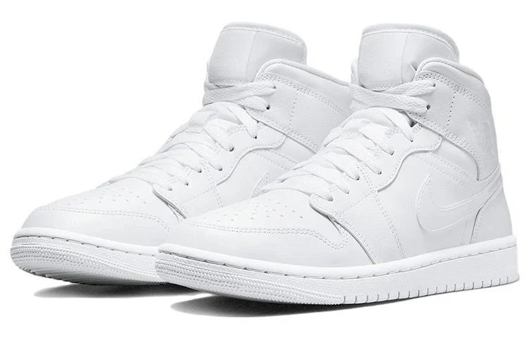 DV0991 111 Air Jordan Mid Triple White (2022) (Women's) - Image 3