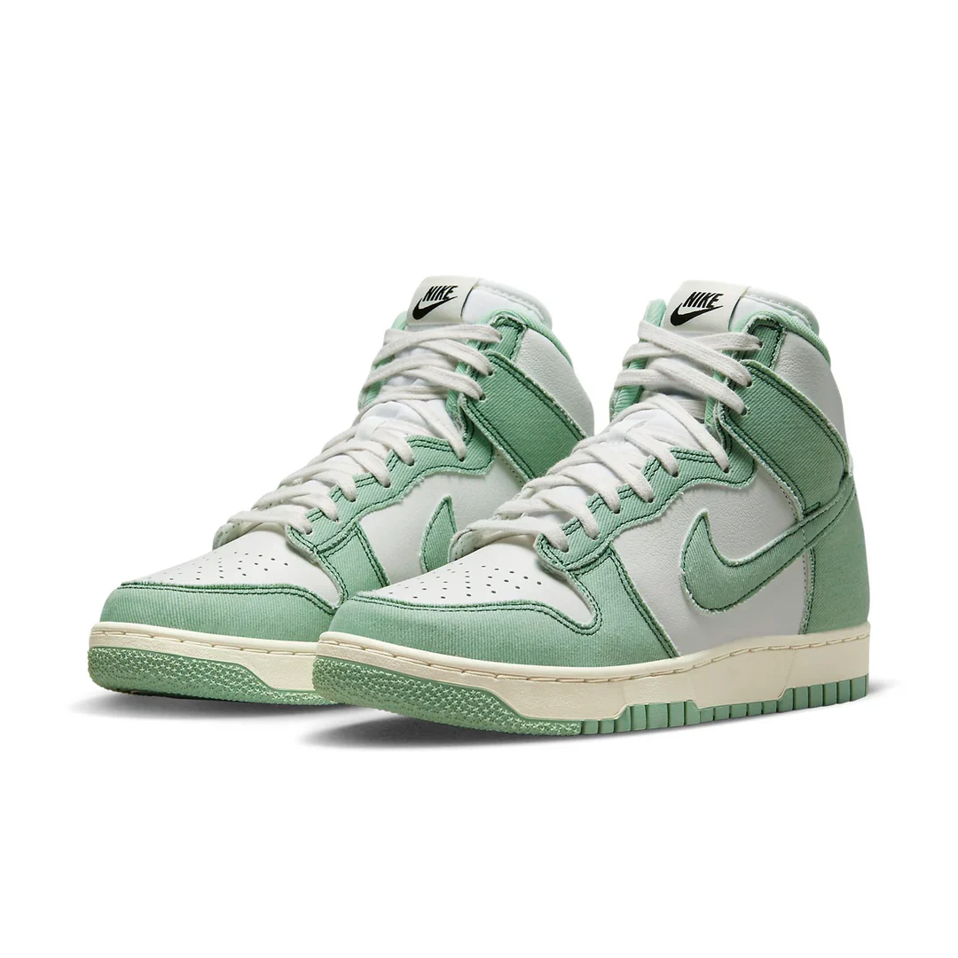 DV1143 300 Nike Dunk High 1985 Enamel Green Denim (Women's) - Image 3