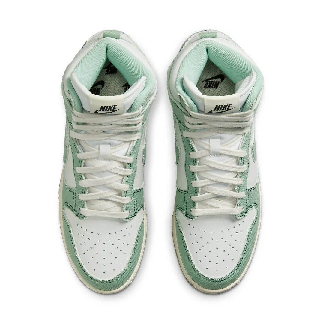 DV1143 300 Nike Dunk High 1985 Enamel Green Denim (Women's) - Image 4