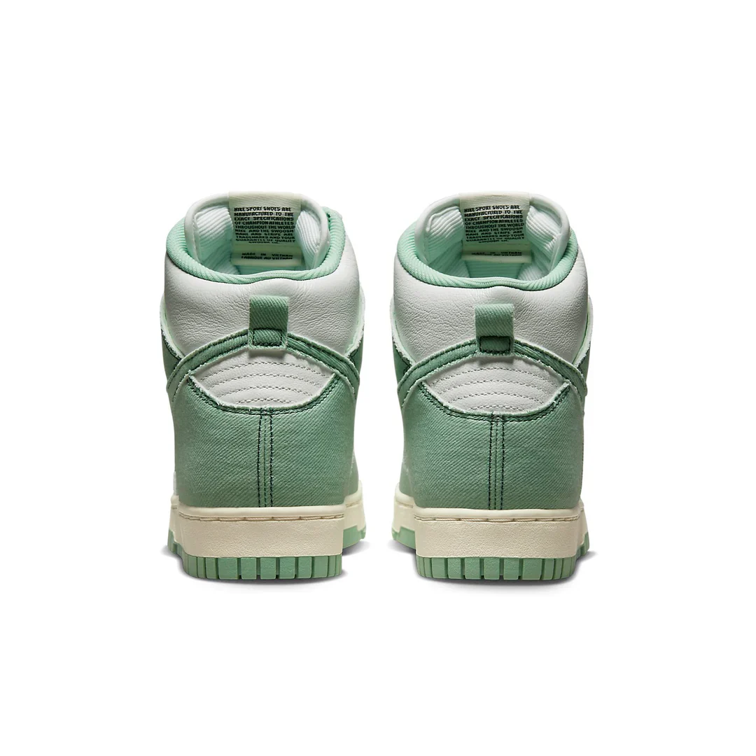 DV1143 300 Nike Dunk High 1985 Enamel Green Denim (Women's) - Image 5