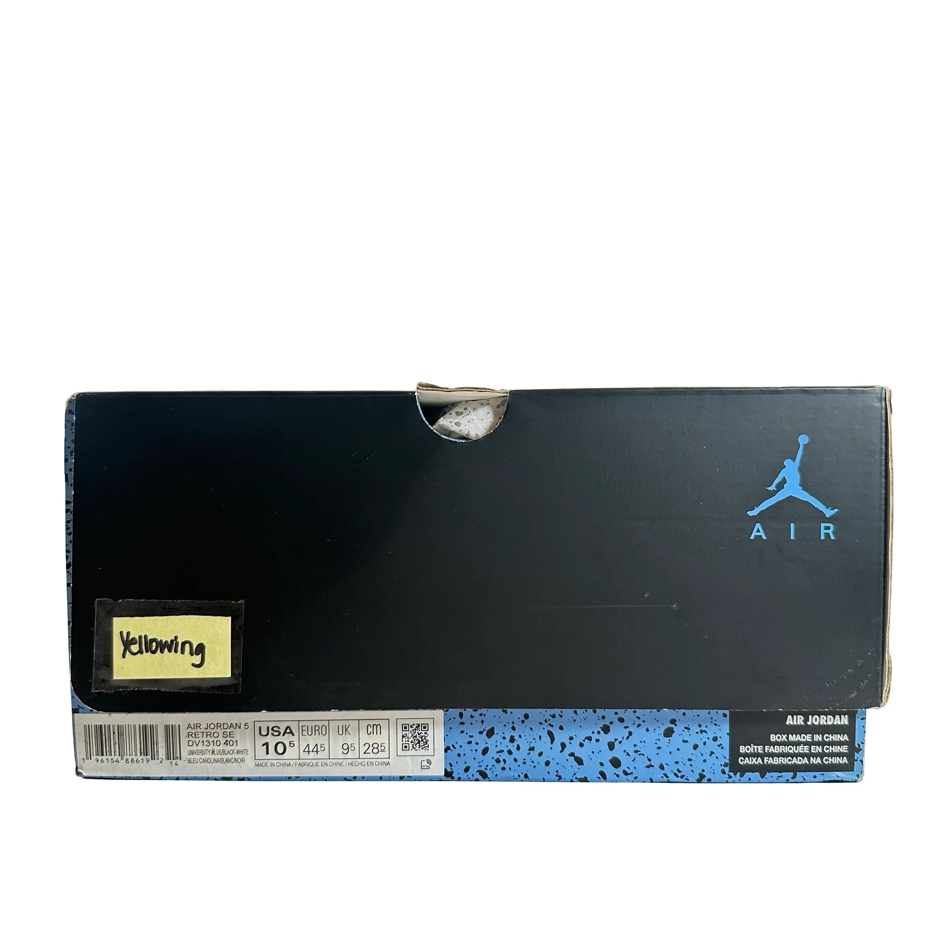 DV1310 401 Jordan 5 Retro UNC University Blue [CONDITIONAL] - 10.5 M (Yellowing) - Image 7