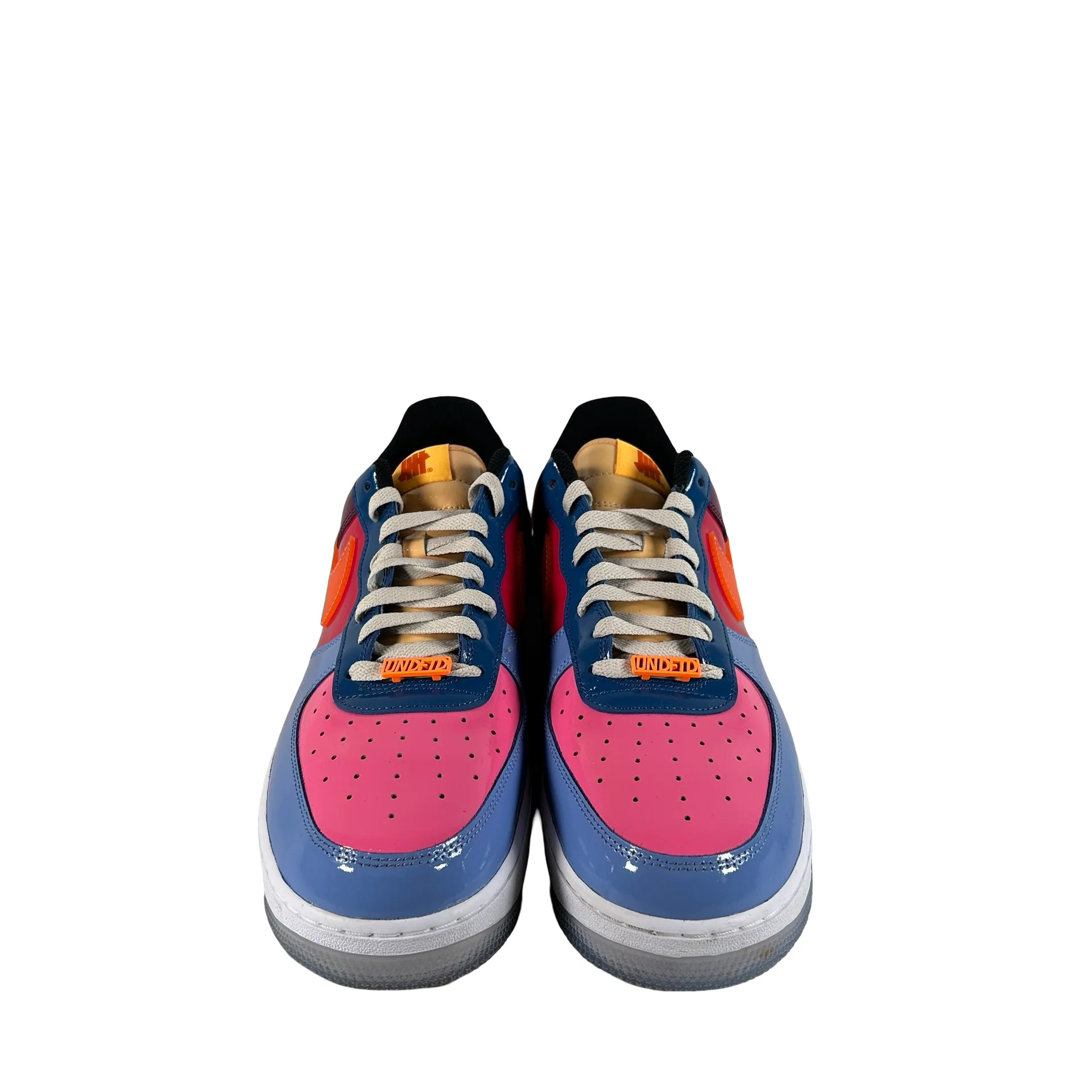 DV5255 400 Nike Air Force 1 Low SP Undefeated Multi-Patent Total Orange [USED] - 13 M (Used) (No Box) - Image 2