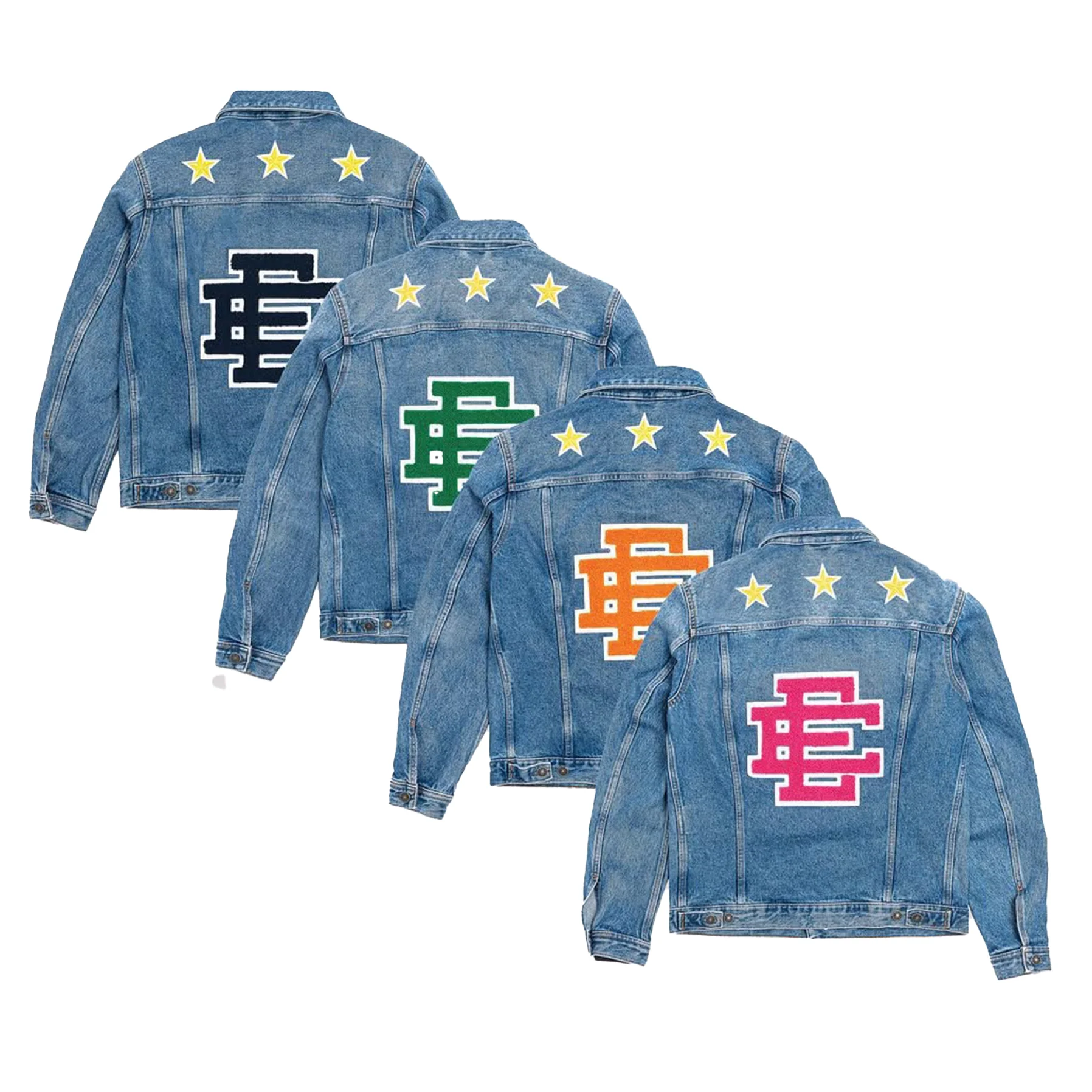 Eric Emanuel x Diesel EE Varsity Denim Jacket Pink - Image 2
