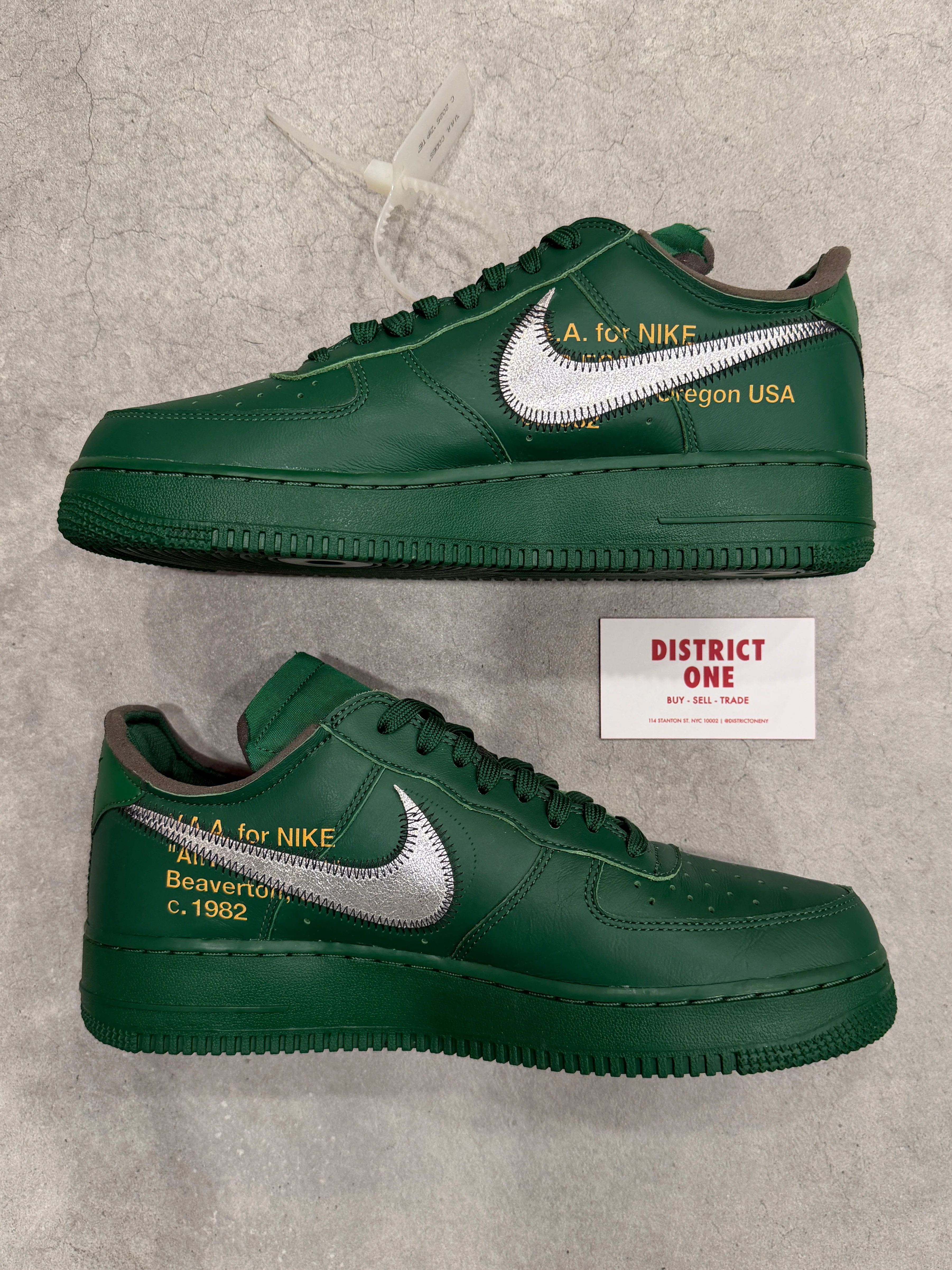 FA25-IV3991/2138684 Nike Air Force 1 Low Virgil Abloh Archives Codes Pine Green [USED] - 9.5 M (VNDS) - Image 5