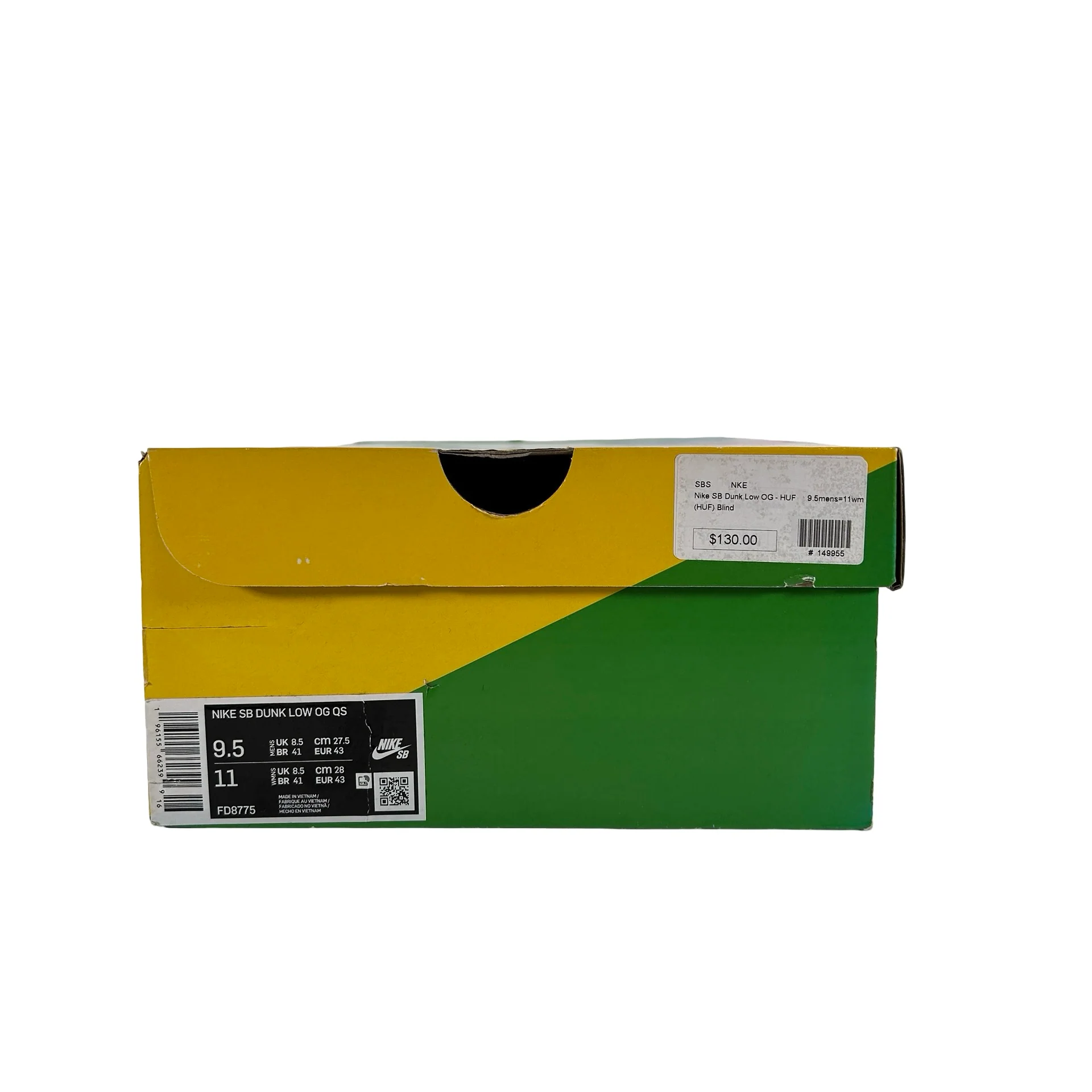 FD8775 001 Nike SB Dunk Low HUF San Francisco [USED] - 9.5 M (Used) - Image 7