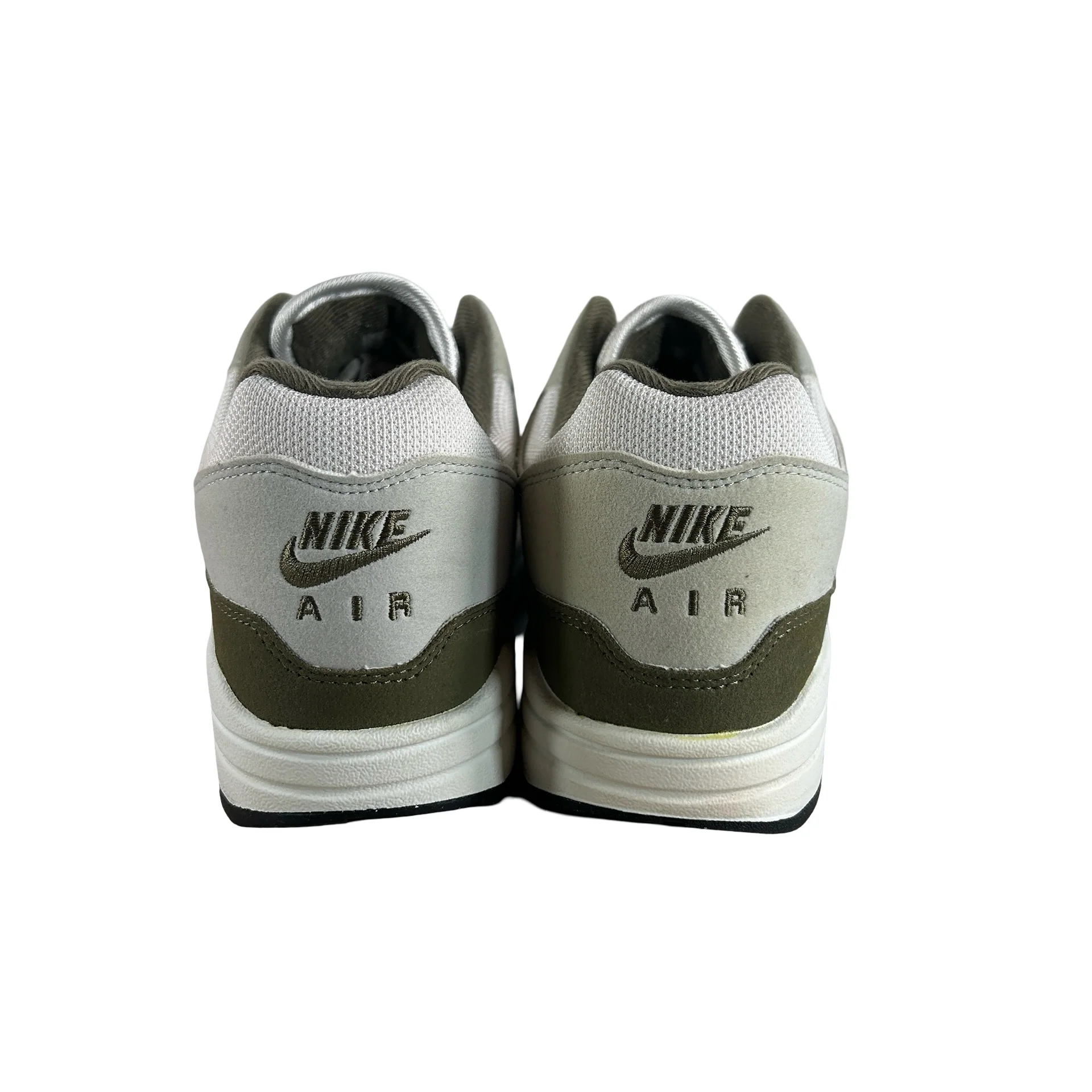 FD9082 102 Nike Air Max 1 White Black Medium Olive [USED] - 10 M (Used) - Image 3