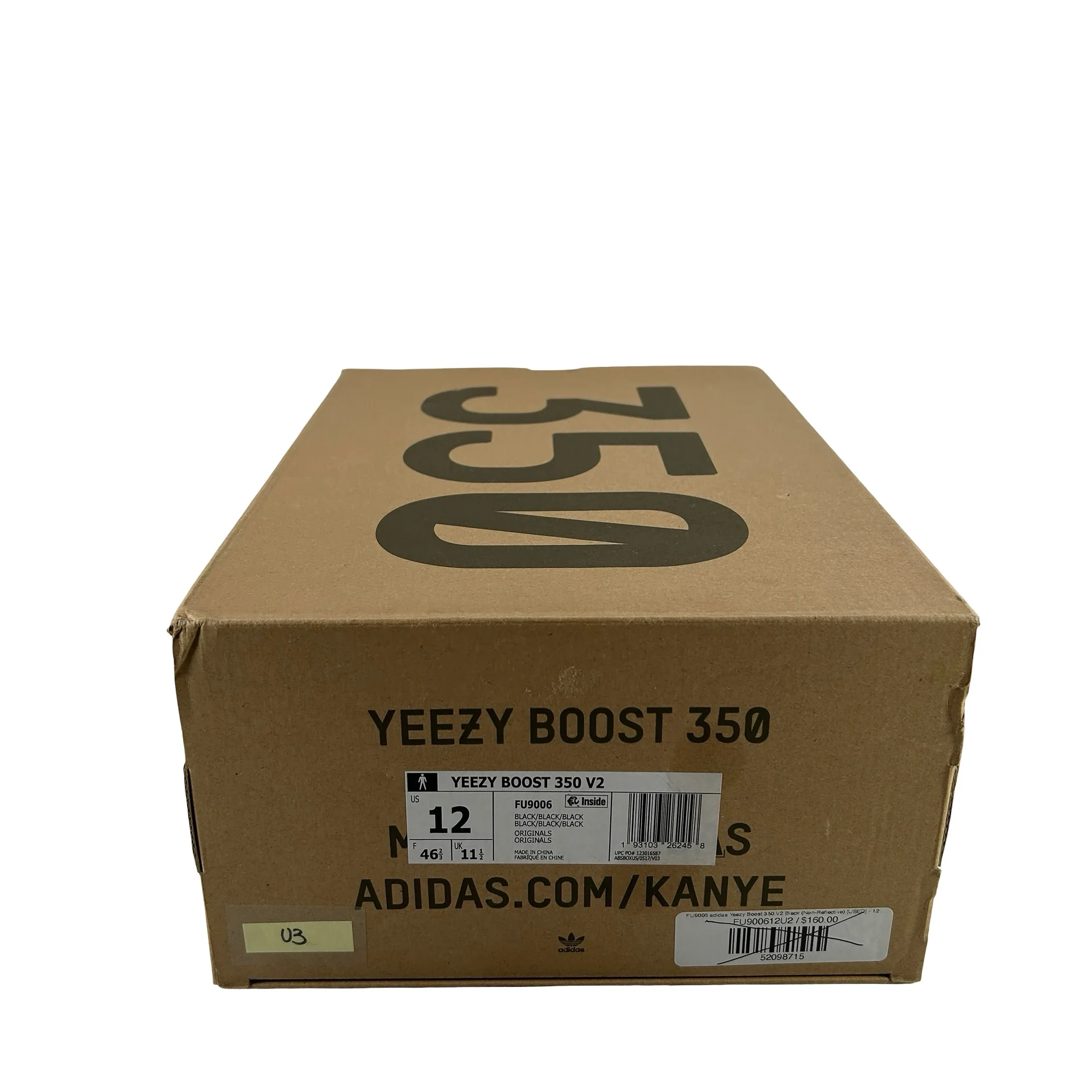FU9006 adidas Yeezy Boost 350 V2 Black (Non-Reflective) [USED] - 12 M (Used3) - Image 7
