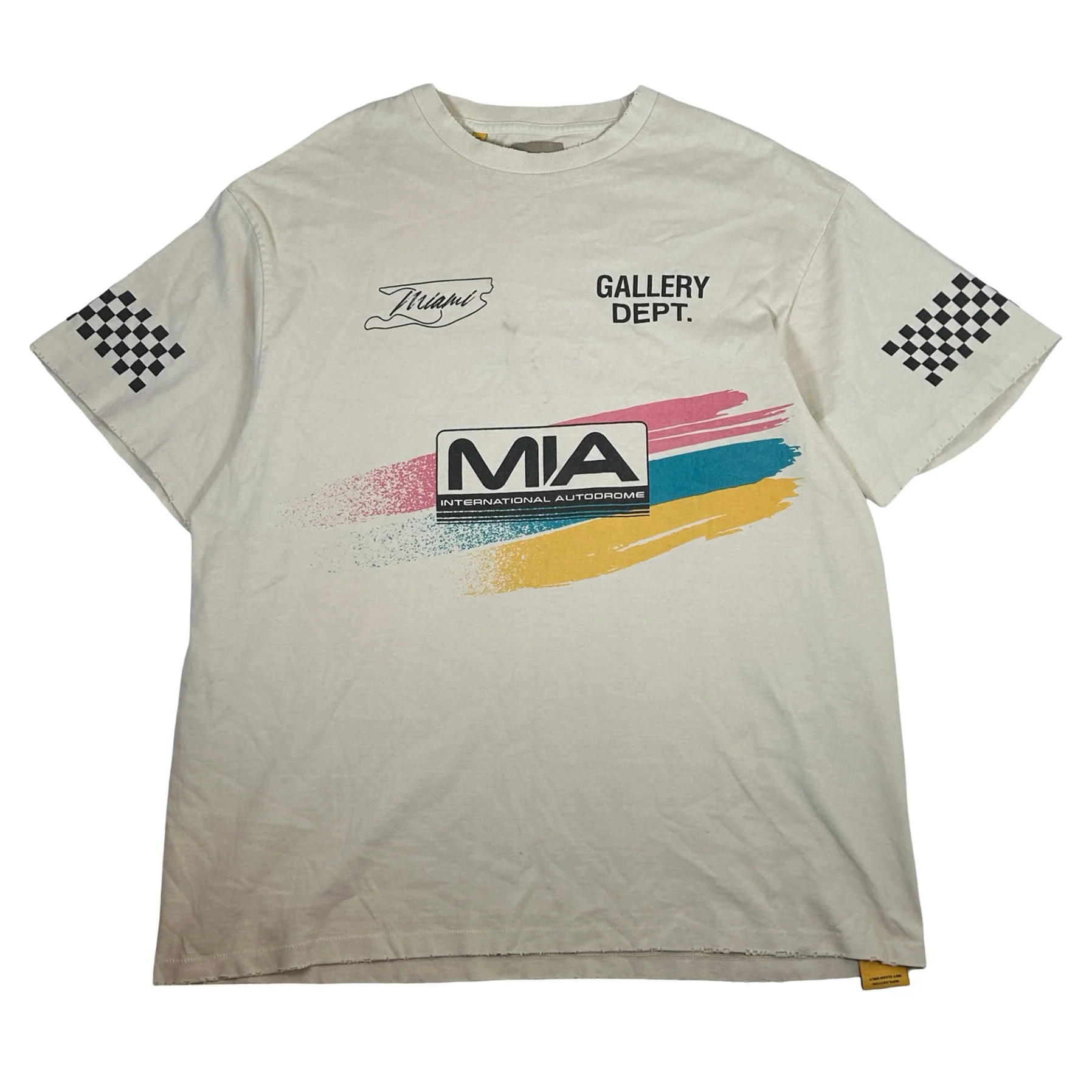 Gallery Dept. x Miami International Autodrone "Miami Grand Prix" MIA Merch Tee Archival White [USED] - XL (Used)