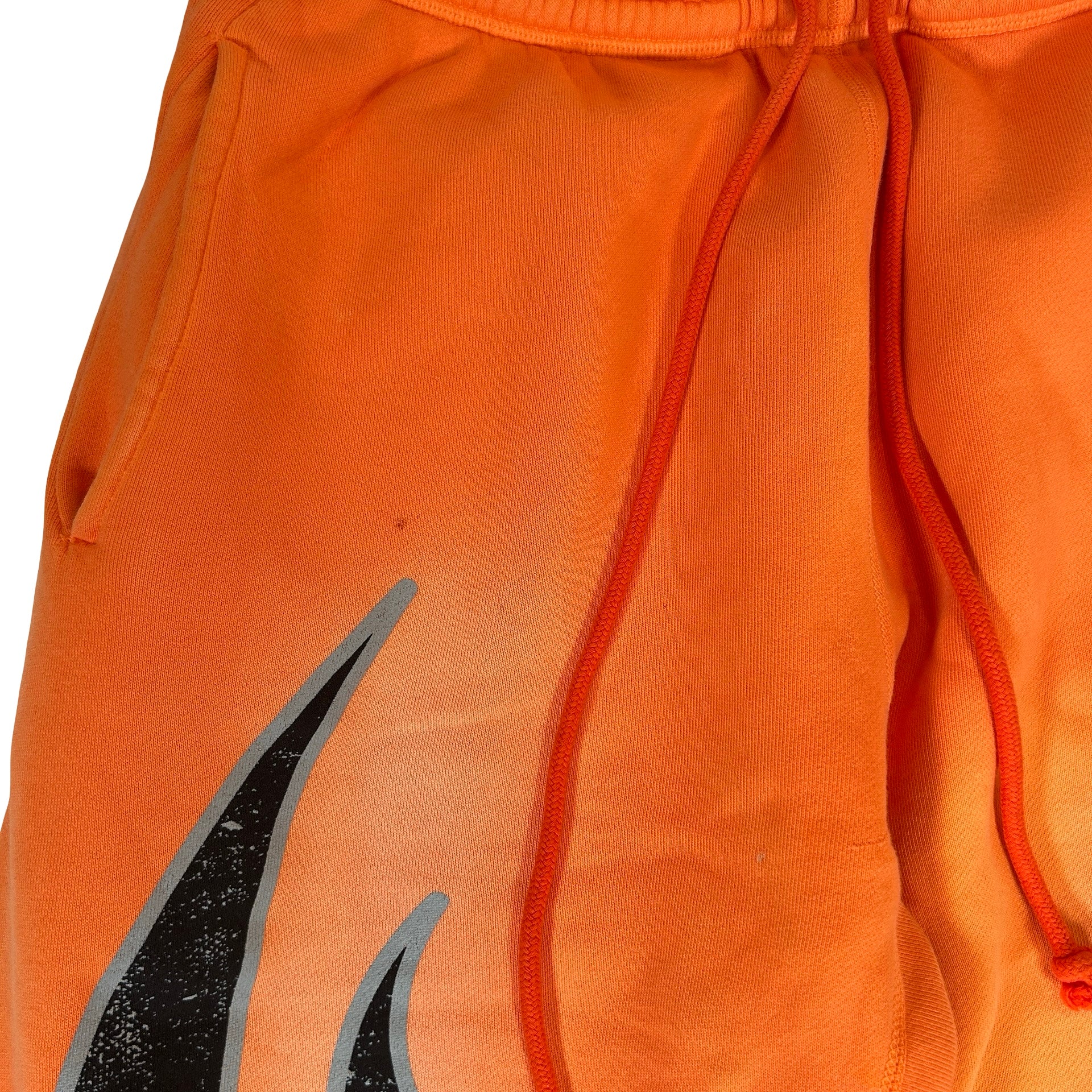 Hellstar Fire Orange Flare Bottom Sweatpants Orange Dye [USED] - M (Used) - Image 4