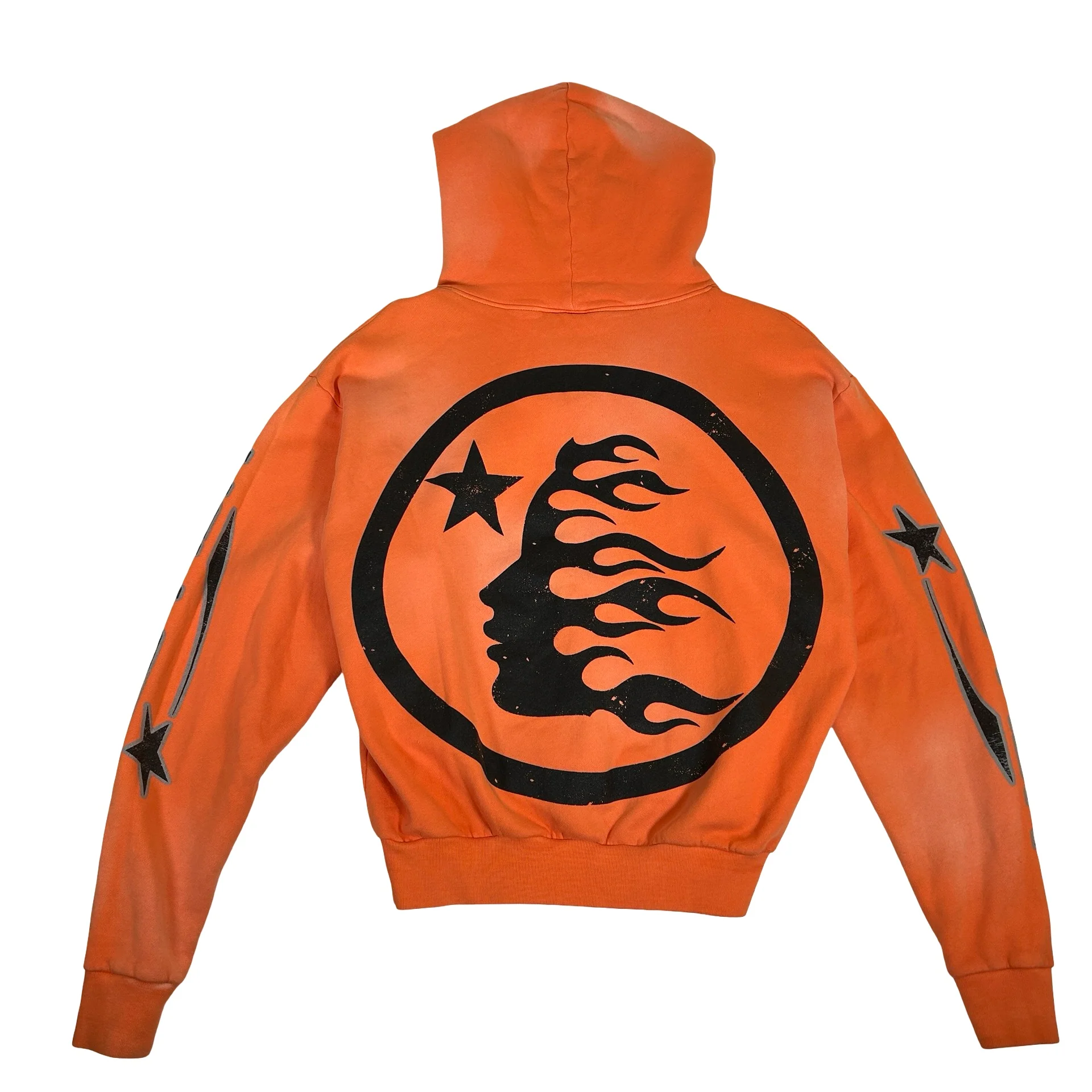 Hellstar Fire Orange Hoodie Orange Dye [USED] - XS (Used) - Image 2