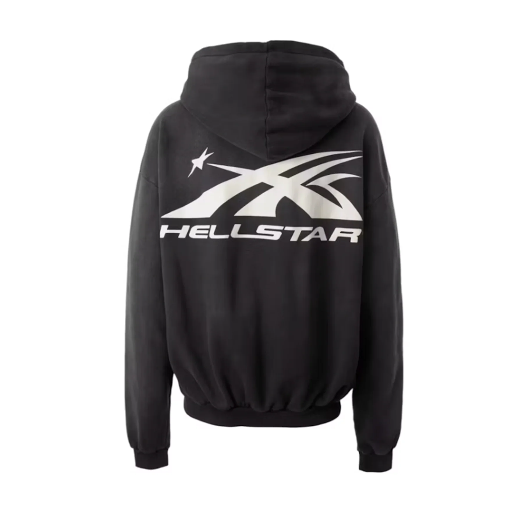Hellstar HS Logo Zip-Up Hoodie Black - Image 2