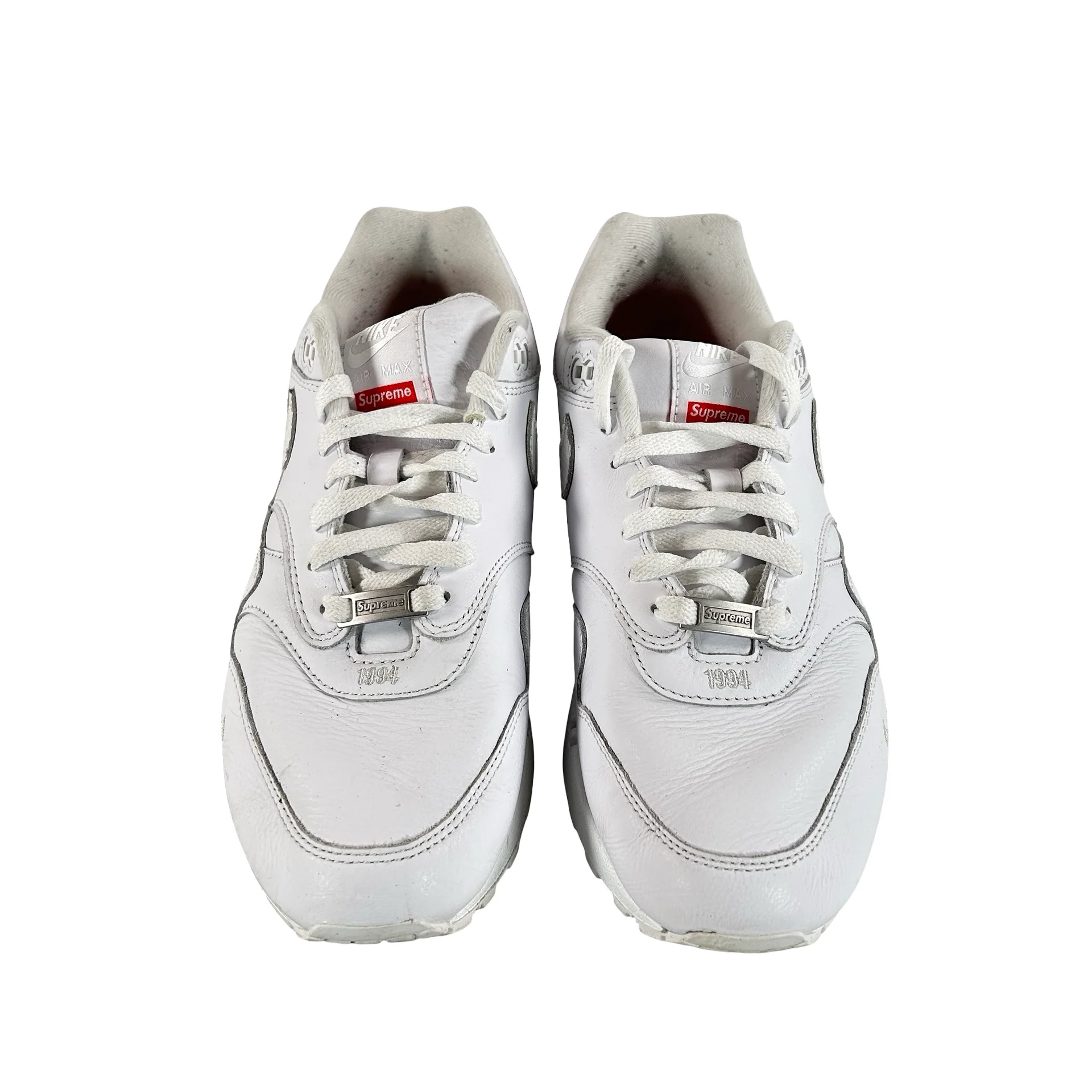 HF8813 100 Nike Air Max 1 '87 SP Supreme Triple White [USED] - 9.5 M (Used) - Image 2