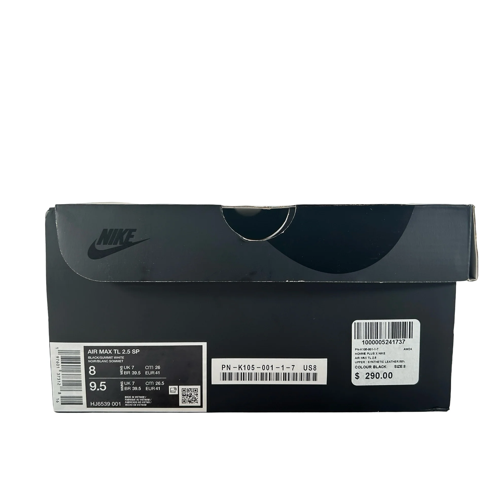 HJ6539 001 Nike Air Max TL 2.5 Comme des Garcons Homme Plus Black [USED] - 8 M (Used) - Image 7
