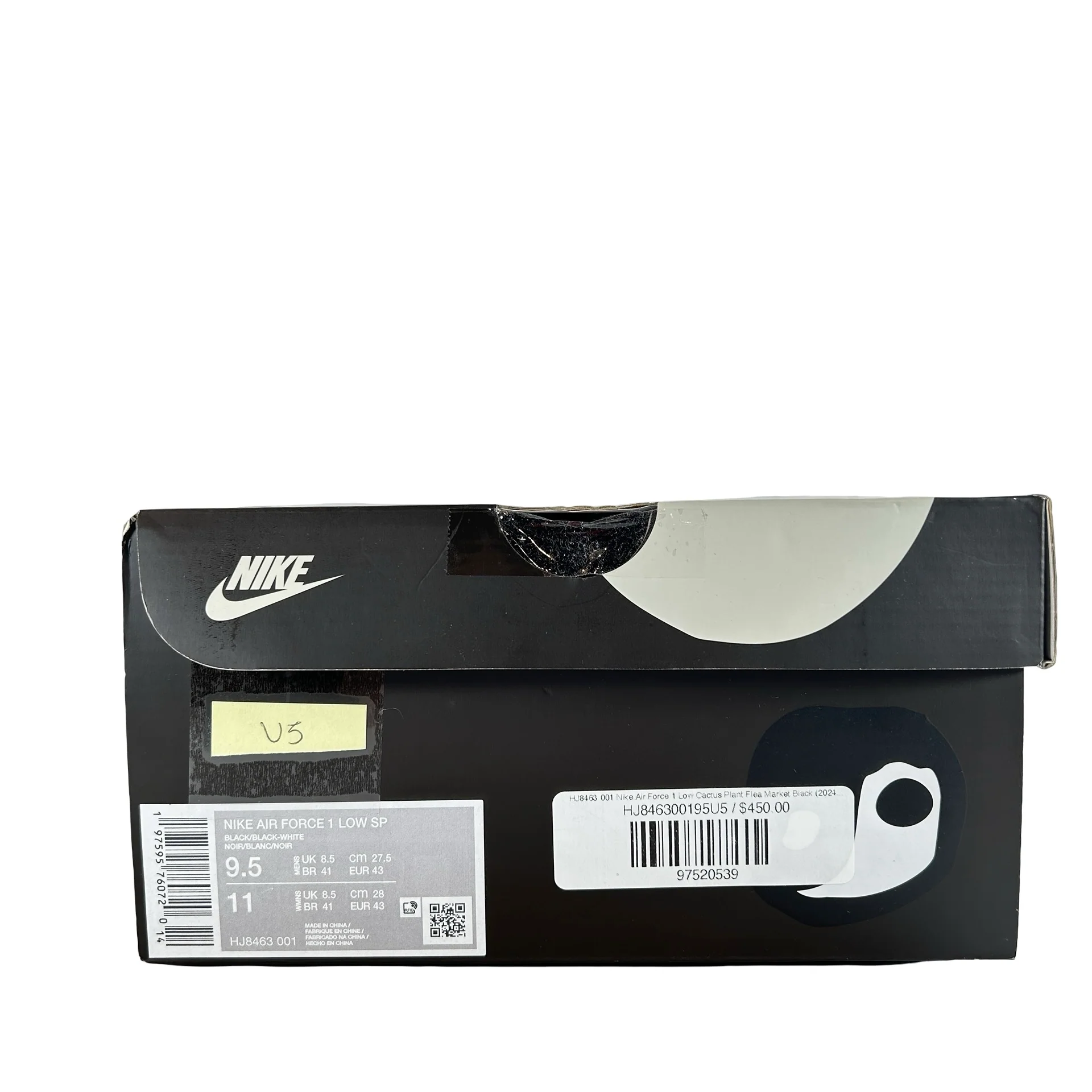 HJ8463 001 Nike Air Force 1 Low Cactus Plant Flea Market Black (2024) [USED] - 9.5 M (Used5) - Image 7