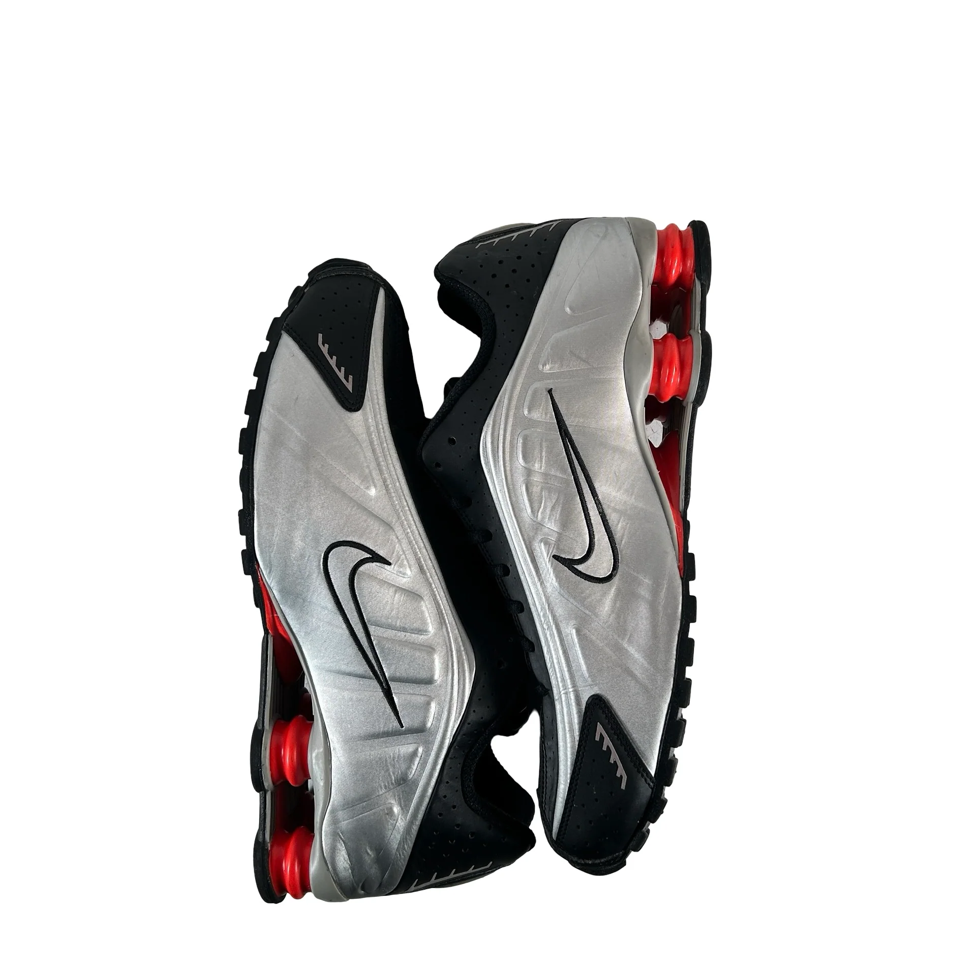 HQ1988 002 Nike Shox R4 Black Metallic Silver (2025) [USED] - 12 M (Used) (No Box) - Image 4