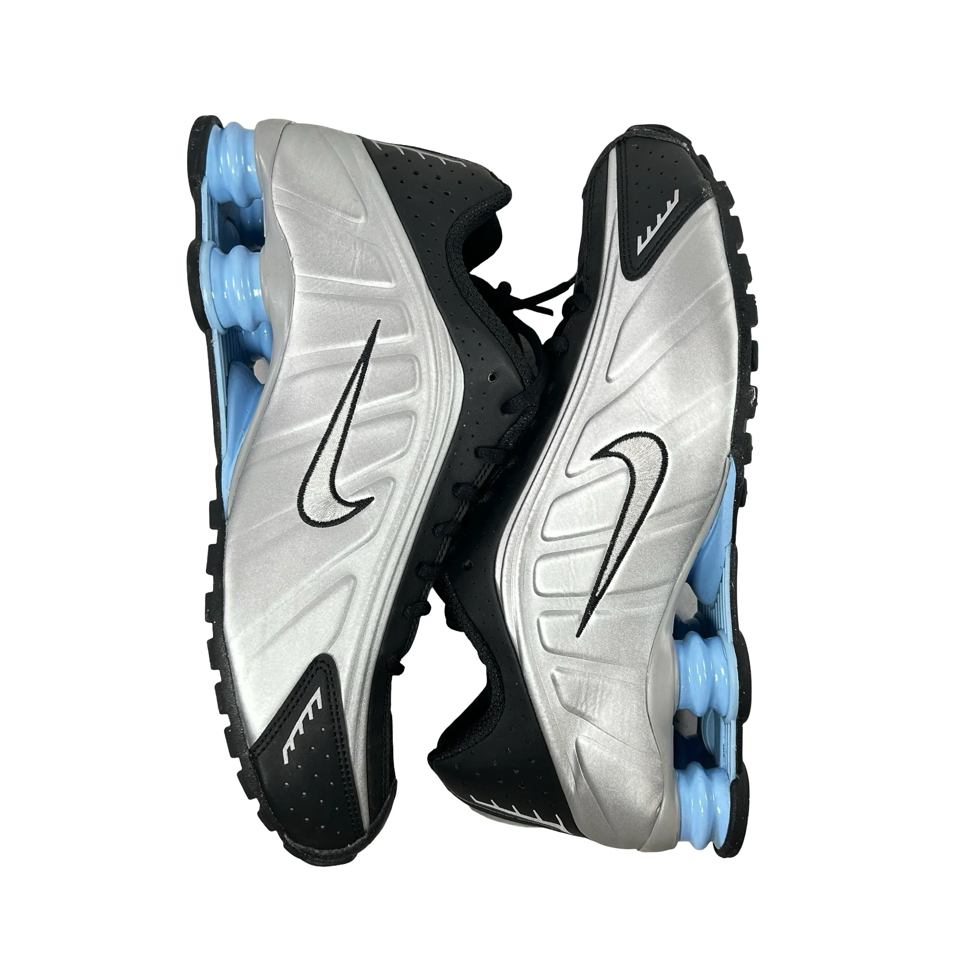 HQ1988 004 Nike Shox R4 Metallic Silver Black Psychic Blue [USED] -  9.5 M (Used) (No Box) - Image 5