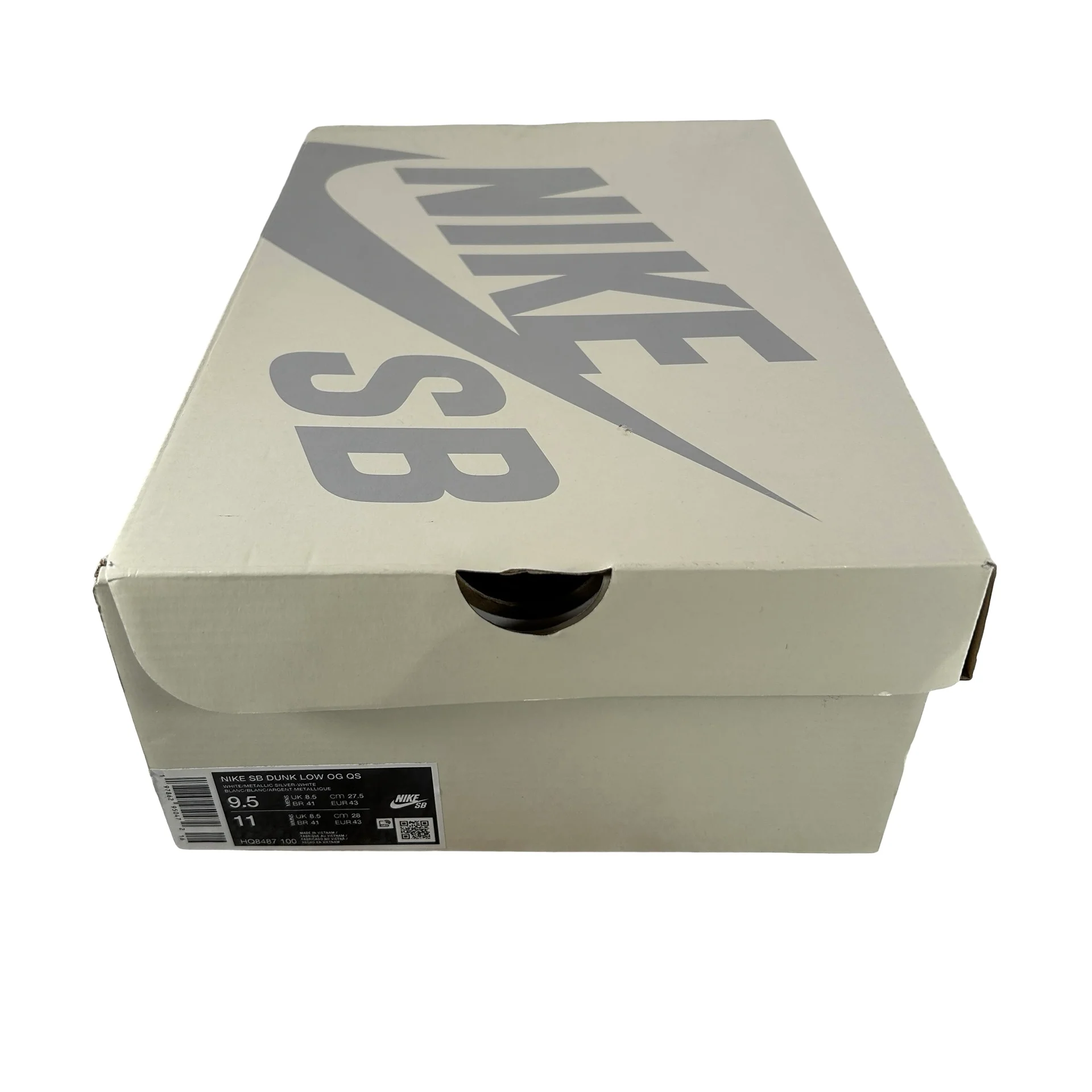 HQ8487 100 Nike SB Dunk Low Supreme 94 White Metallic Silver [USED] - 9.5 M (Used) - Image 7