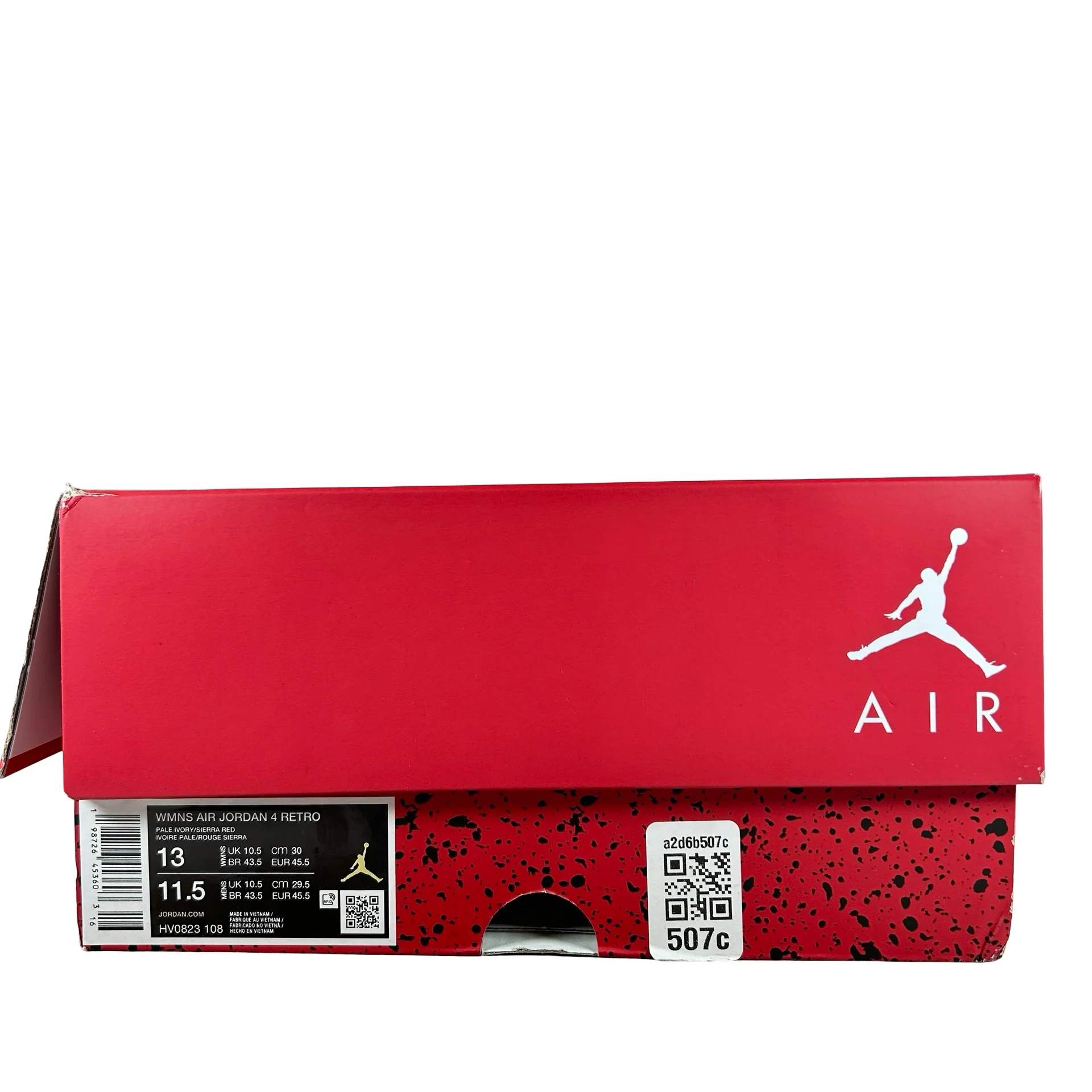 HV0823 108 Air Jordan 4 Retro Valentine's Day Sierra Red (Women's) [USED] - 13 W (Used) - Image 7