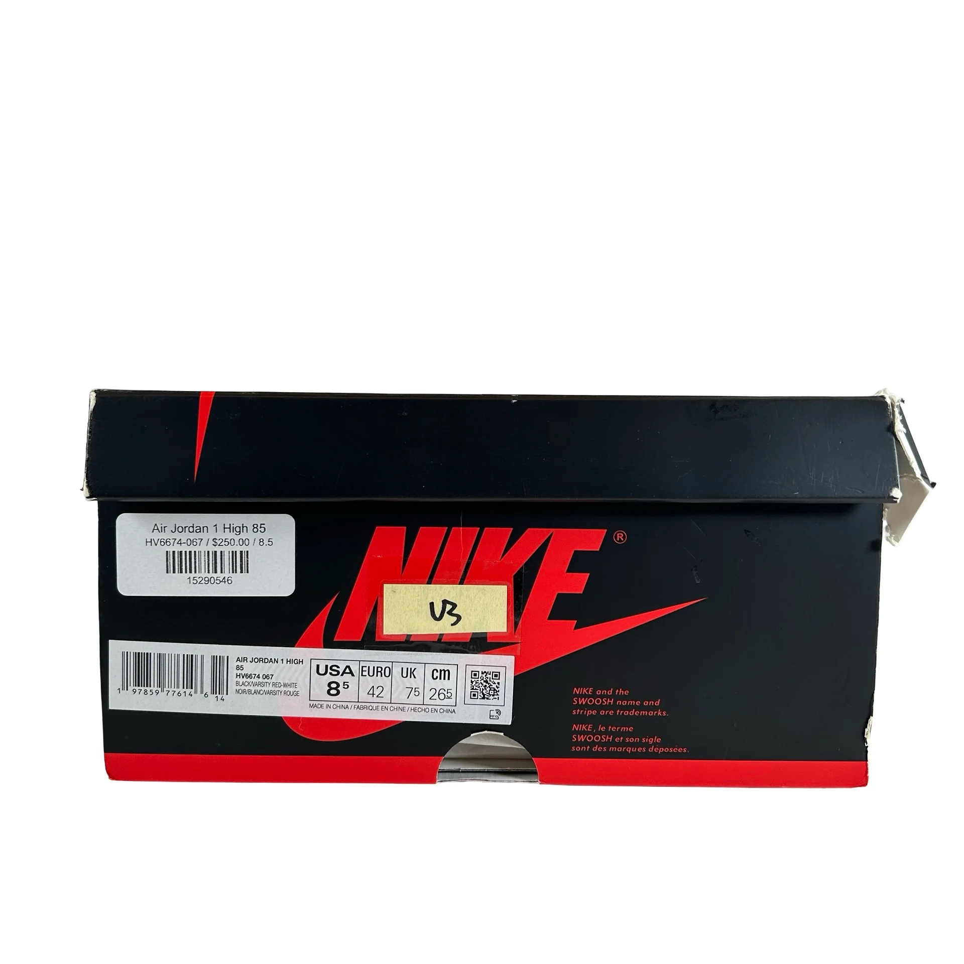 HV6674 067 Jordan 1 Retro High '85 OG Bred (2025) [USED] - 8.5 M (Used3) - Image 7