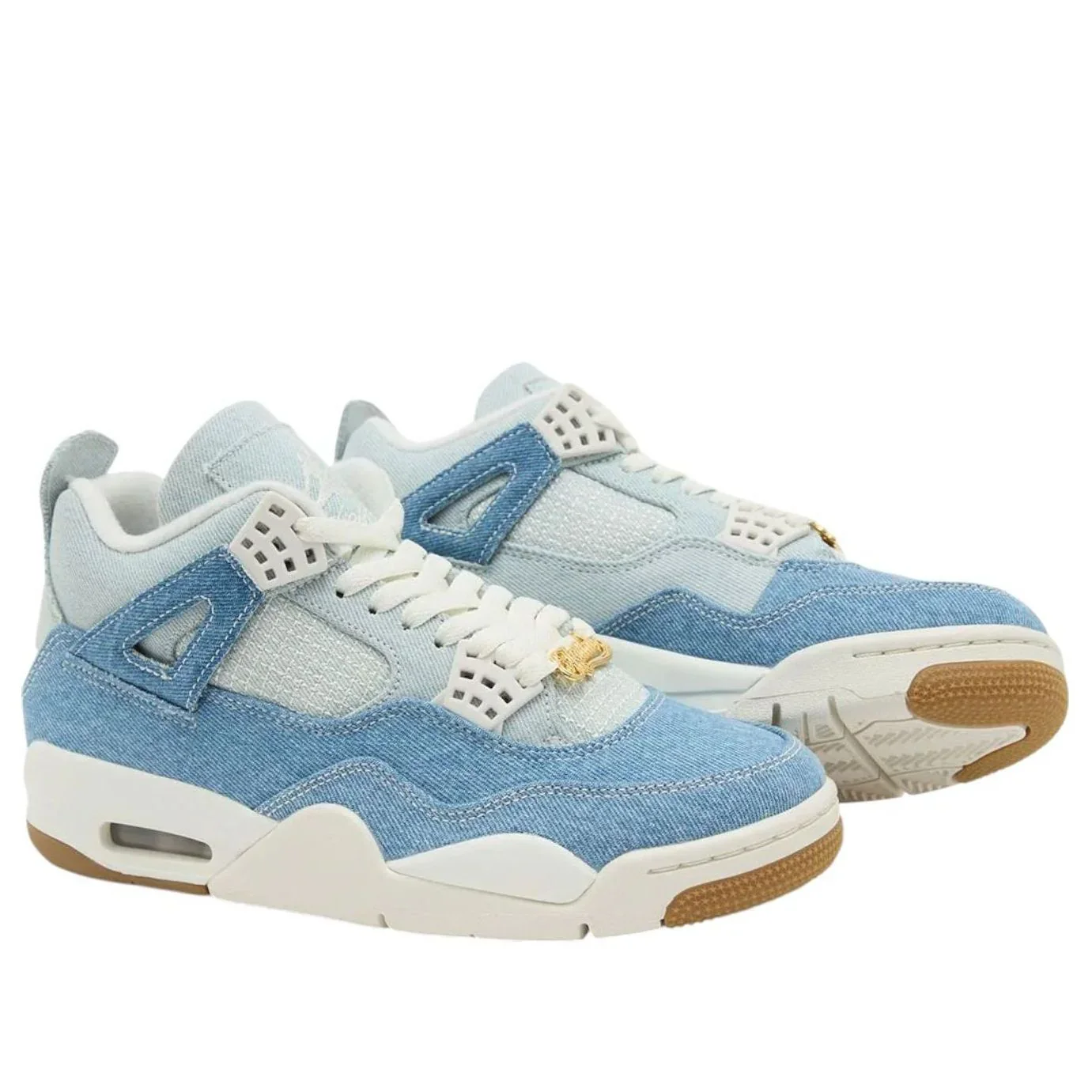 IB6716 100 Air Jordan 4 Retro TEX Denim Worn Blue (Women's) - Image 2