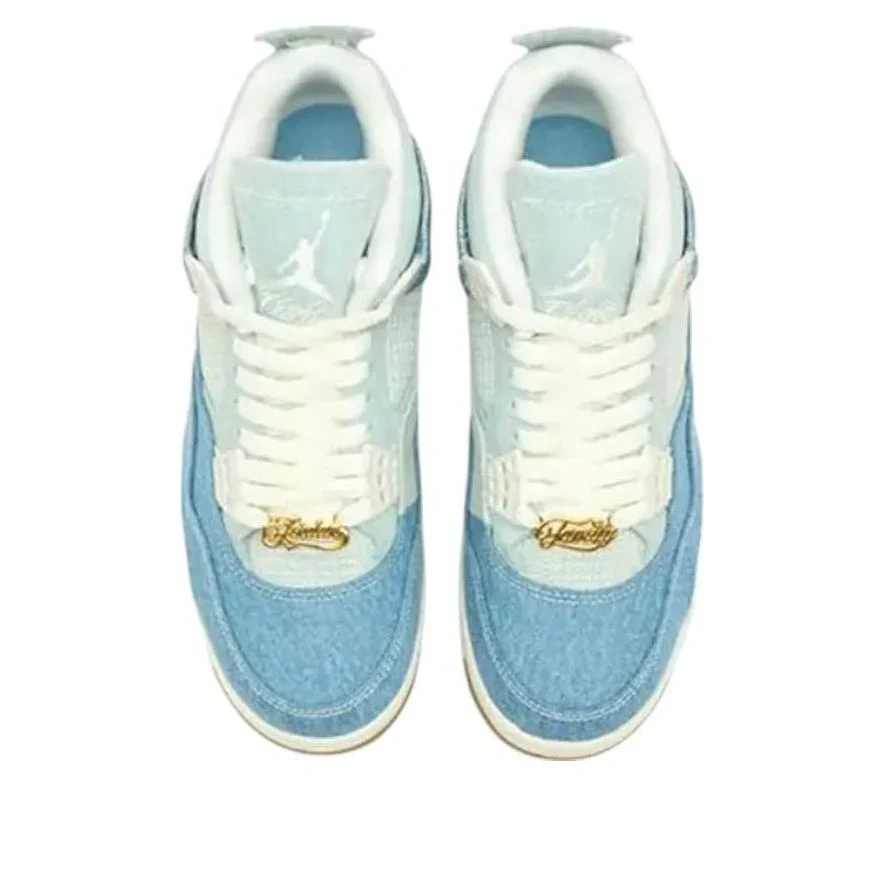 IB6716 100 Air Jordan 4 Retro TEX Denim Worn Blue (Women's) - Image 3