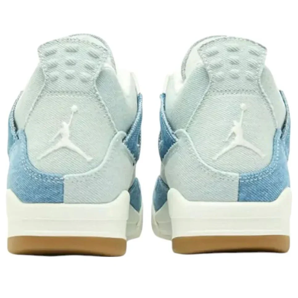 IB6716 100 Air Jordan 4 Retro TEX Denim Worn Blue (Women's) - Image 4