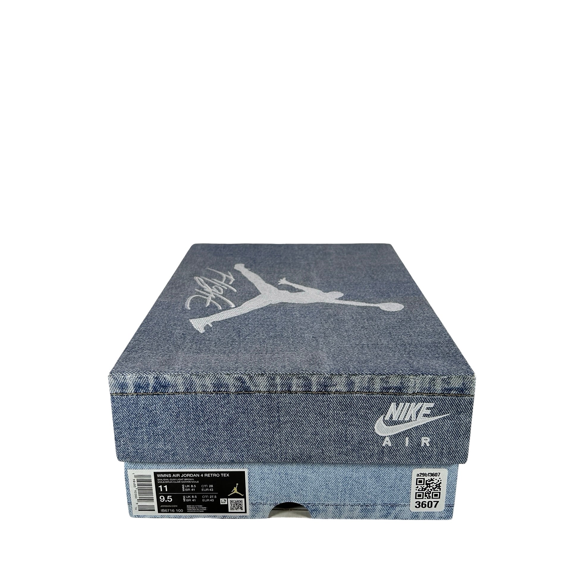 IB6716 100 Jordan 4 Retro TEX Denim Worn Blue (Women's) [USED] - 11 W (VNDS) - Image 7