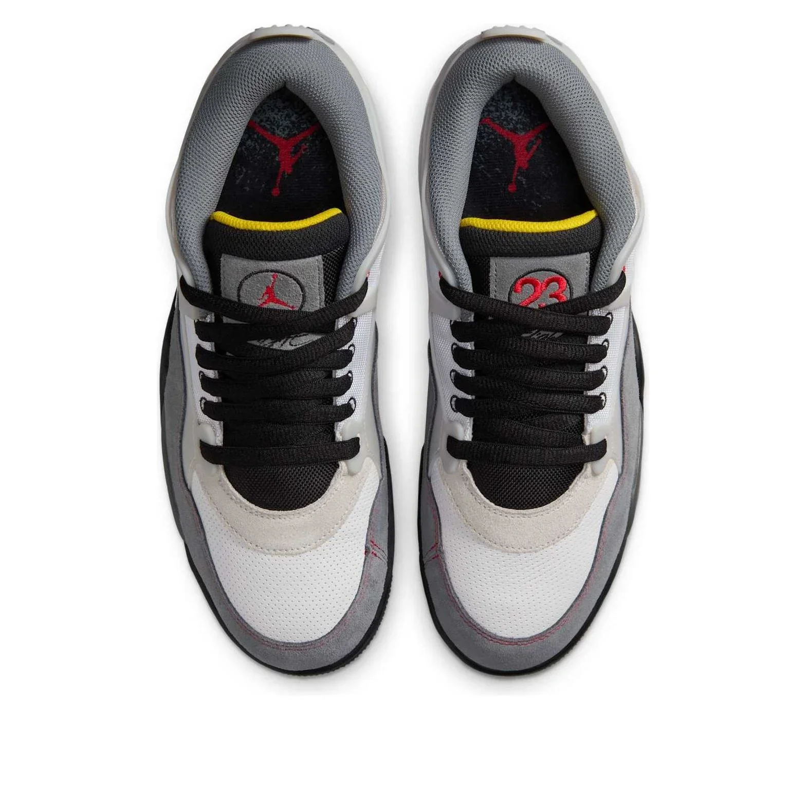 IB8052 100 Jordan 4 RM Premium White Black Smoke Grey Fire Red - Image 4