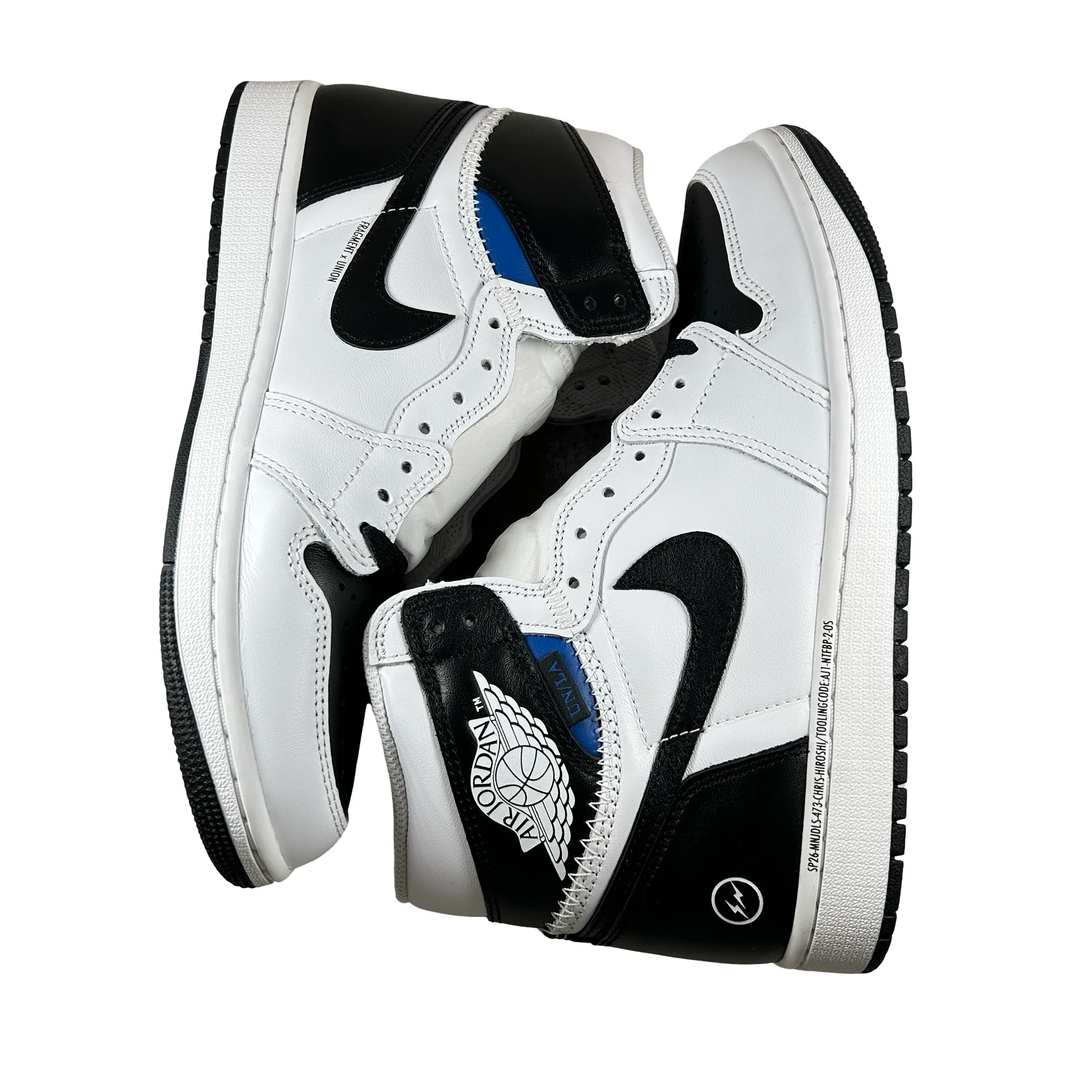 II7282 100 Air Jordan 1 Retro High OG SP Fragment x Union LA White Black - Image 5
